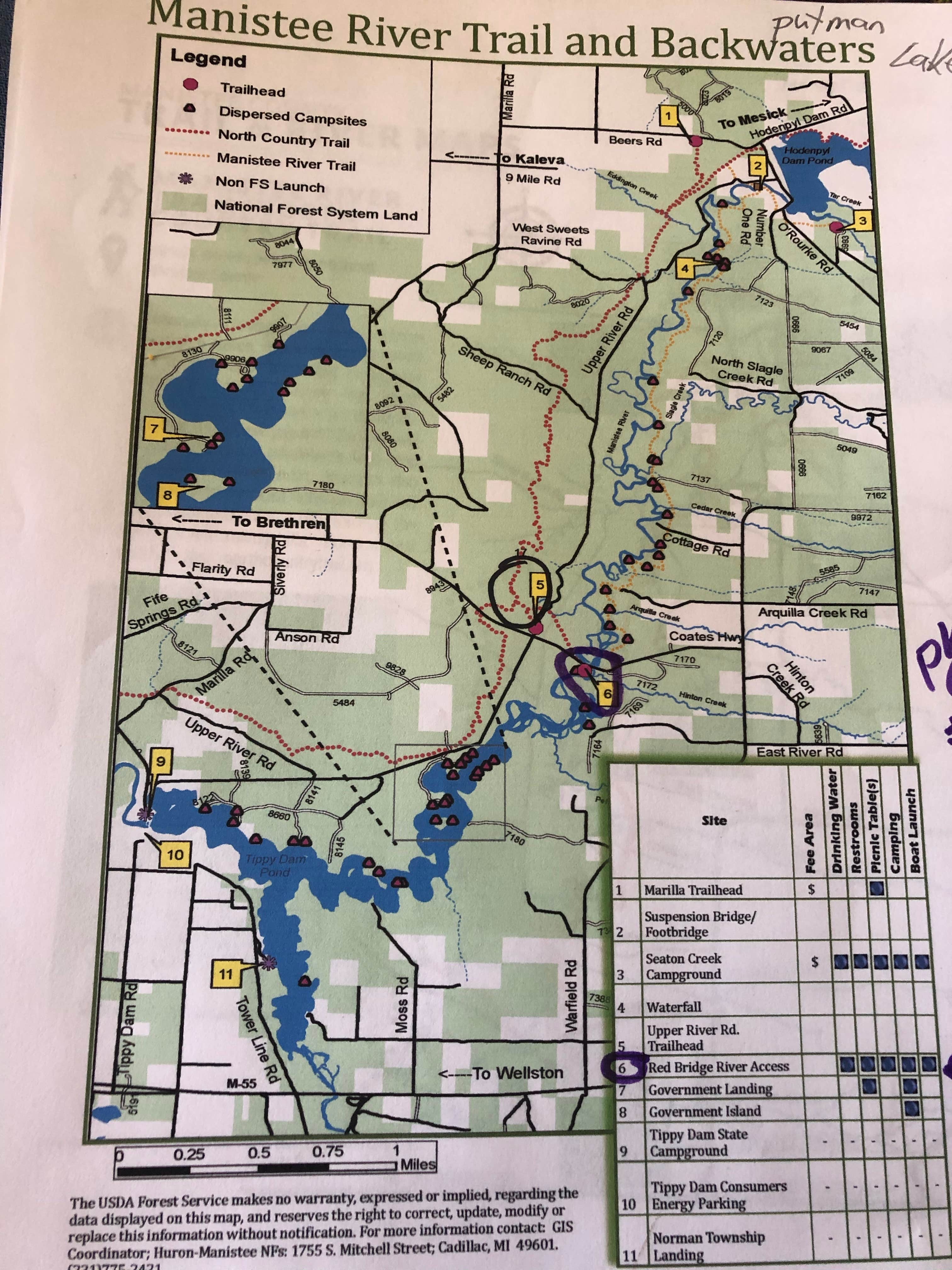 Manistee National Forest Trail Map Manistee River Trail Dispersed Camping Camping | The Dyrt