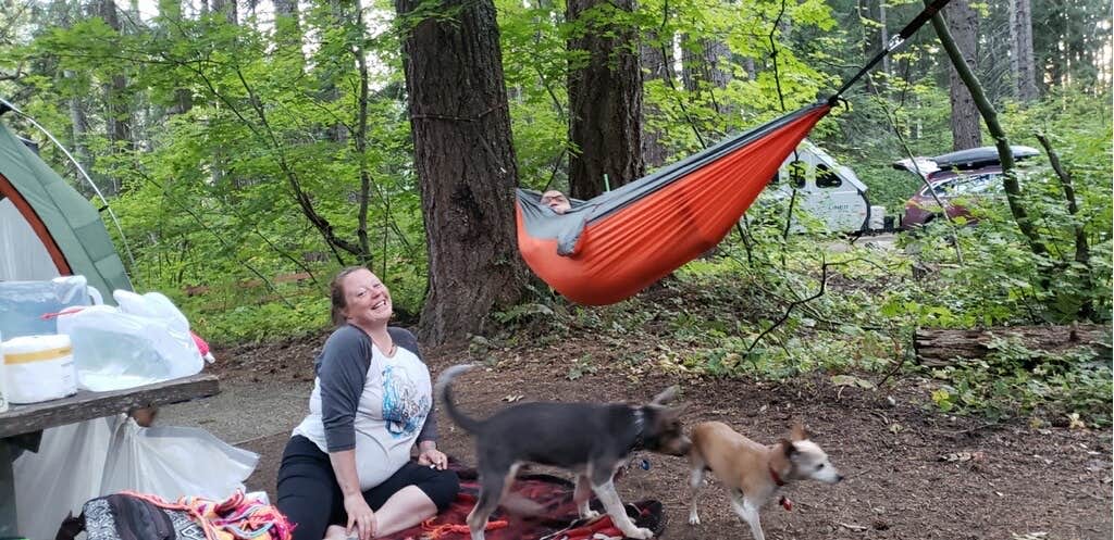 Ginger M.'s photo of camping with pets at Lake Easton State Park Campground near Okanogan-Wenatchee National Forest