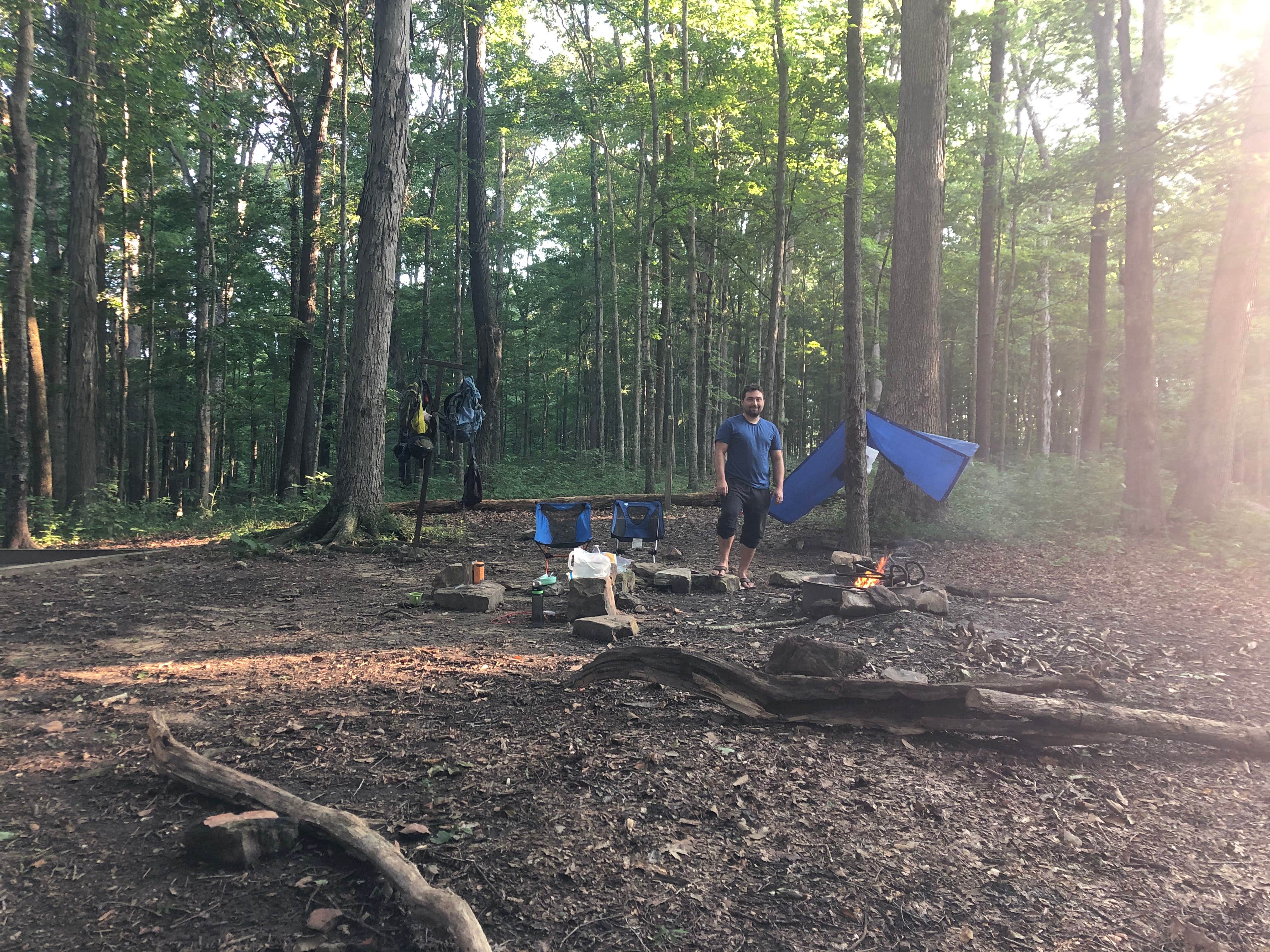 Mandy C.'s photo of tent camping at Turnhole Backcountry Campsite — Mammoth Cave National Park near Springfield, TN