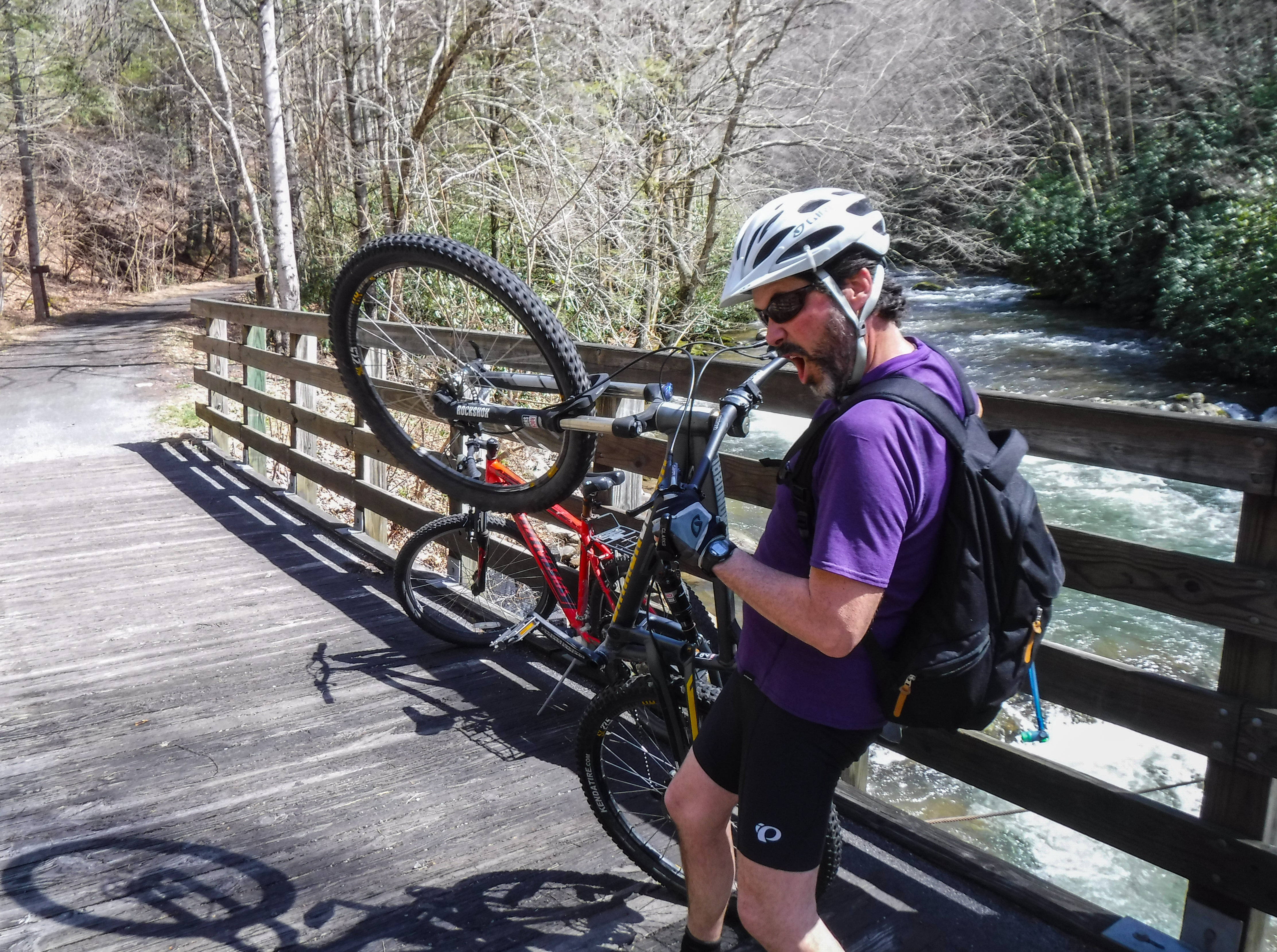 Bike dancing on the Virginia Creeper Trail.  Betcha didn't know that was a thing?