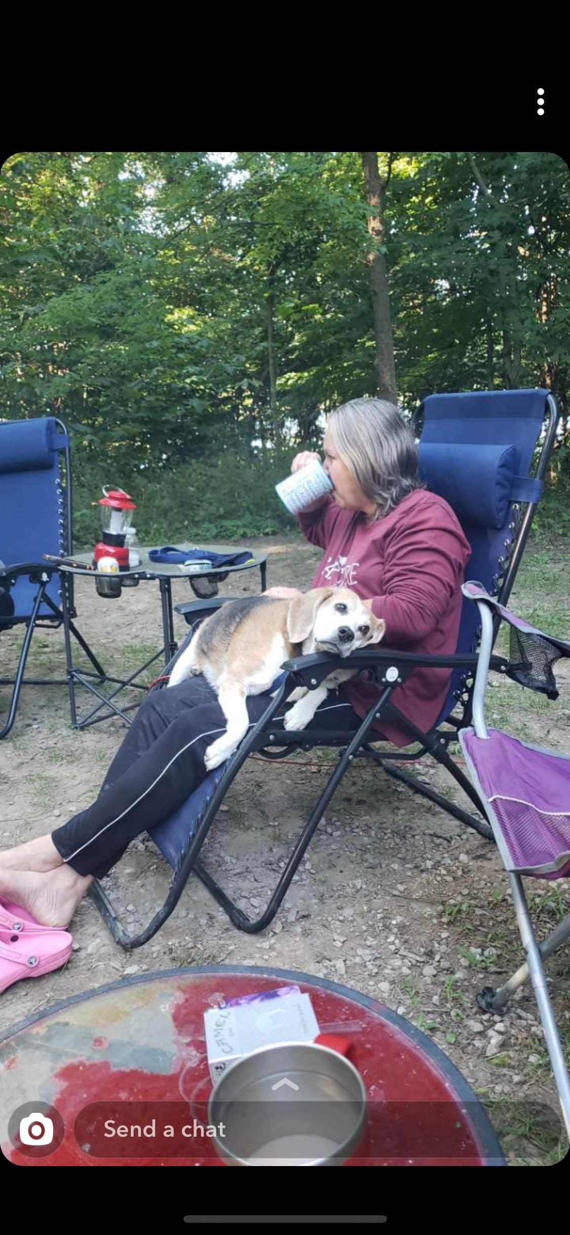 Stacey S.'s photo of camping with pets at Cecil M Harden Lake Raccoon State Recreation Area near Marshall, IN
