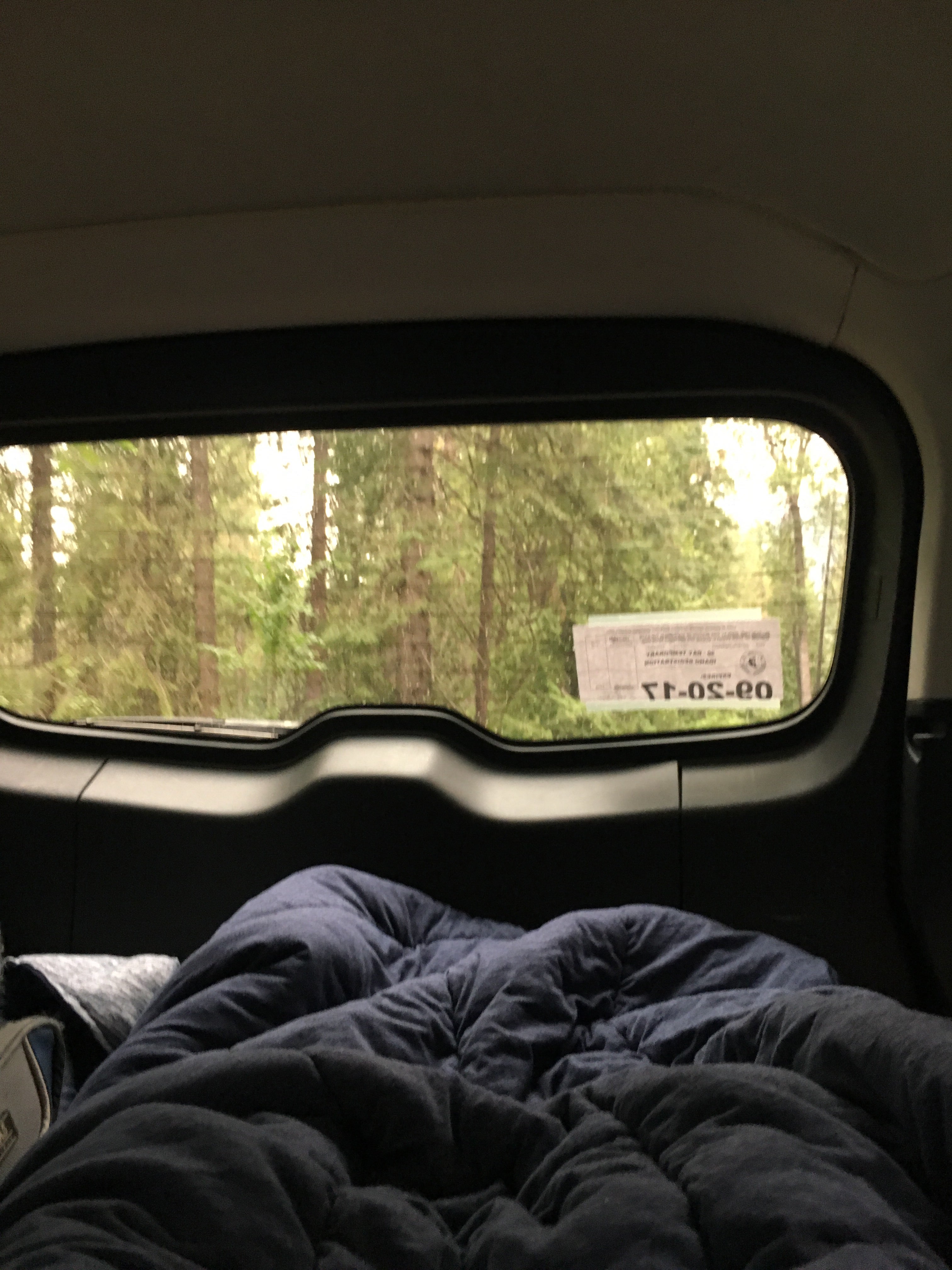 We slept in our van. This was our view in the morning. 