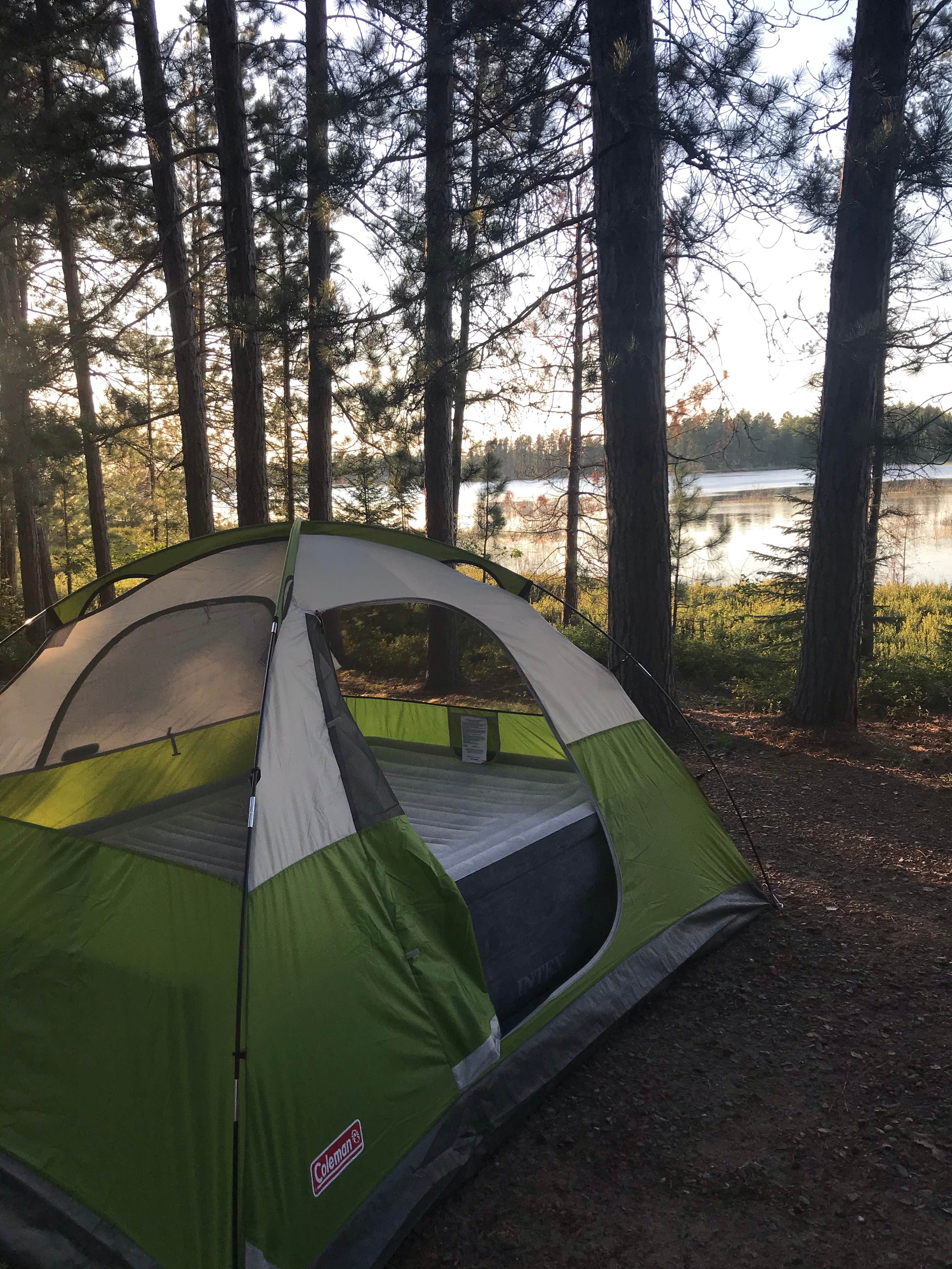 Tracy W.'s photo of tent camping at Big Lake State Forest Campground near Big Bay, MI