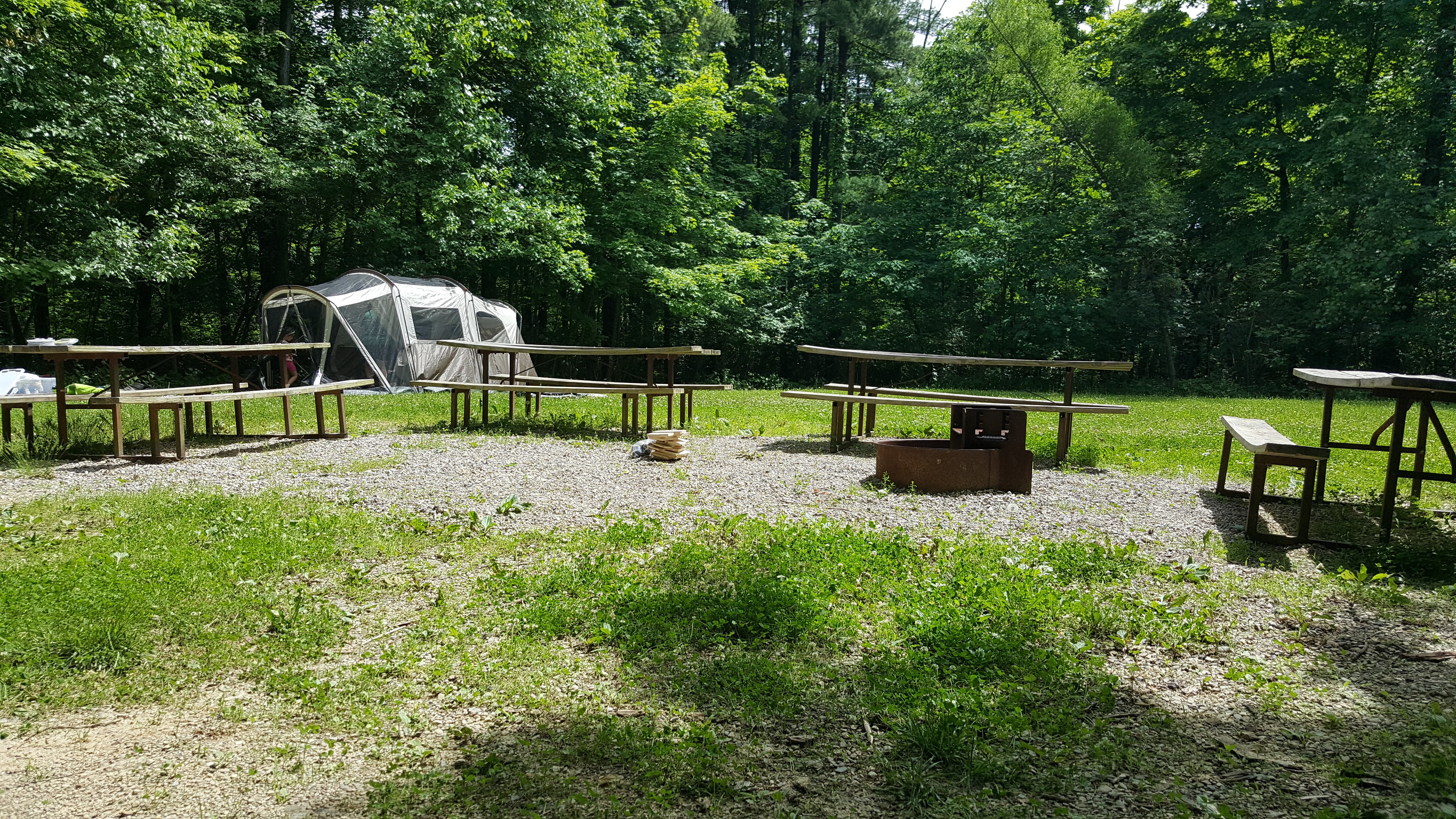 We especially liked the gravel around the picnic tables and fire area.
