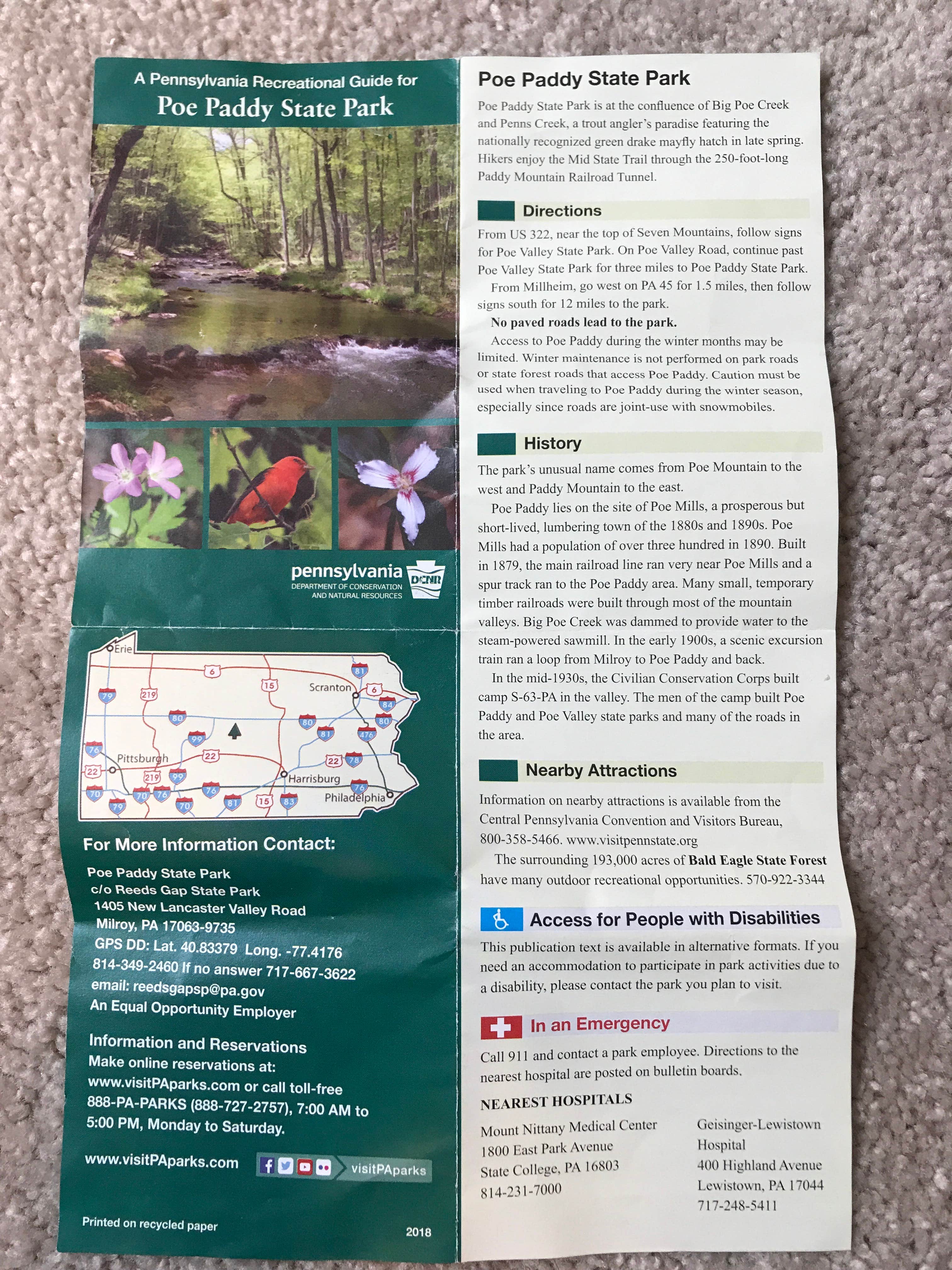 Camper-submitted photo at Poe Paddy State Park Campground near Lemont, PA