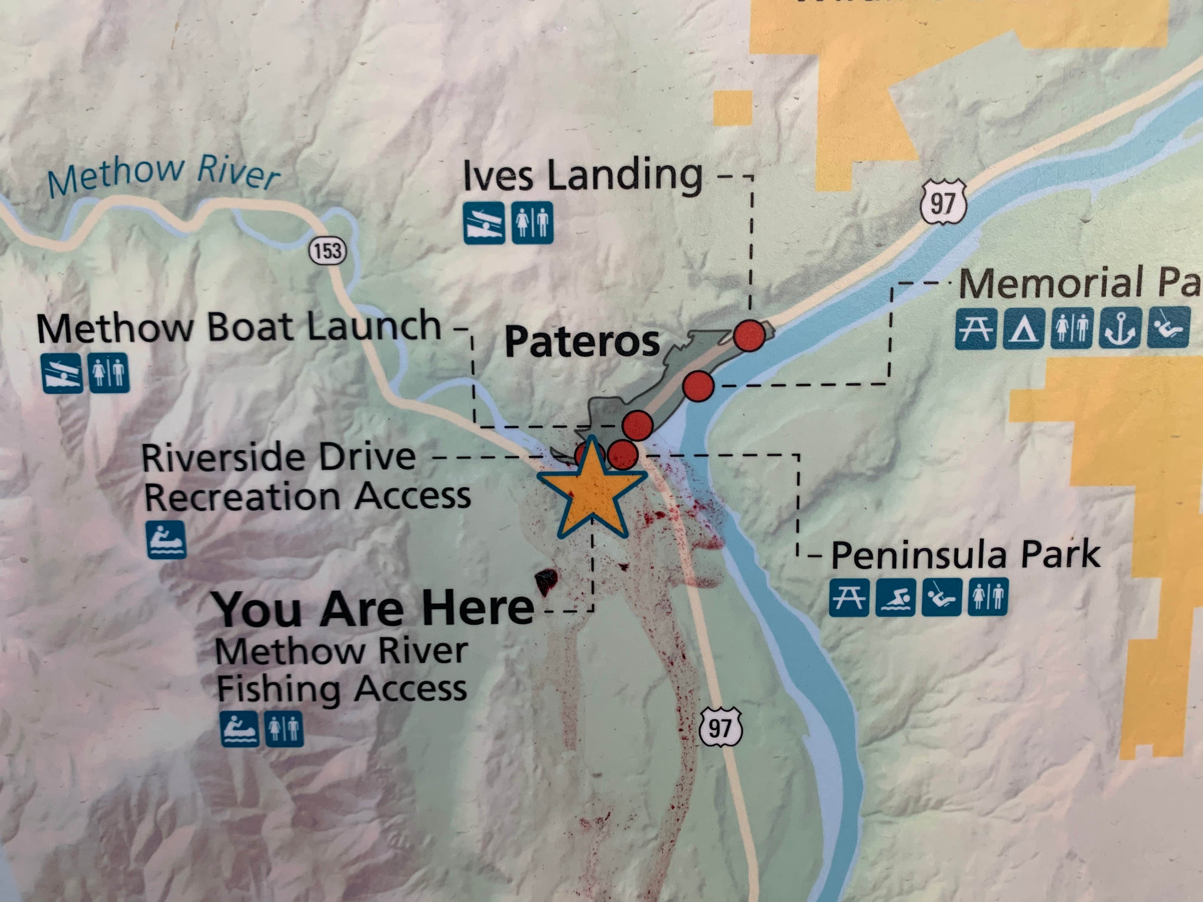 Camper-submitted photo at Methow River Fishing Access near Pateros, WA