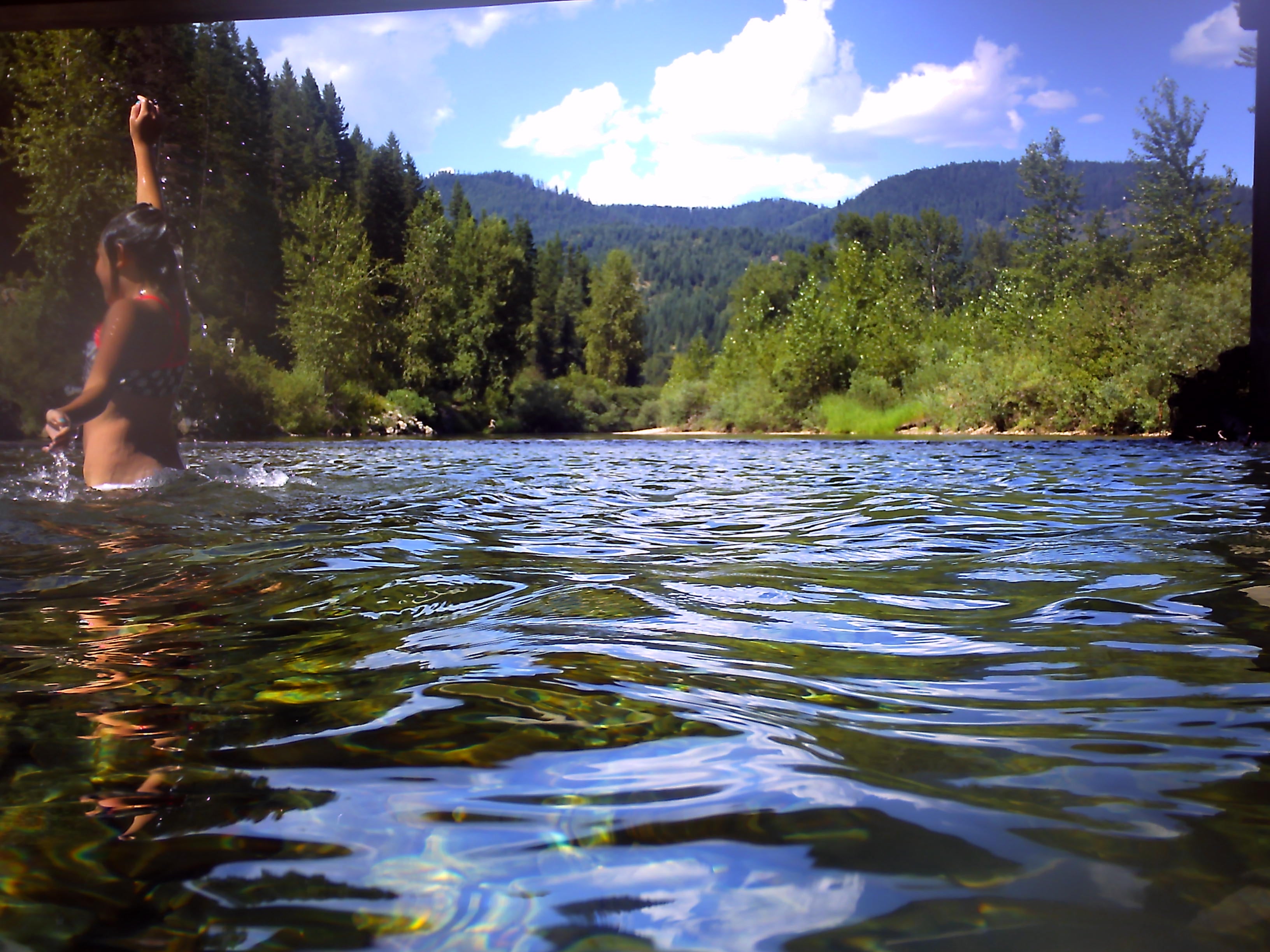 Swimming at the Bumblebee Bridge North Fork of the Coeur d'Alene River