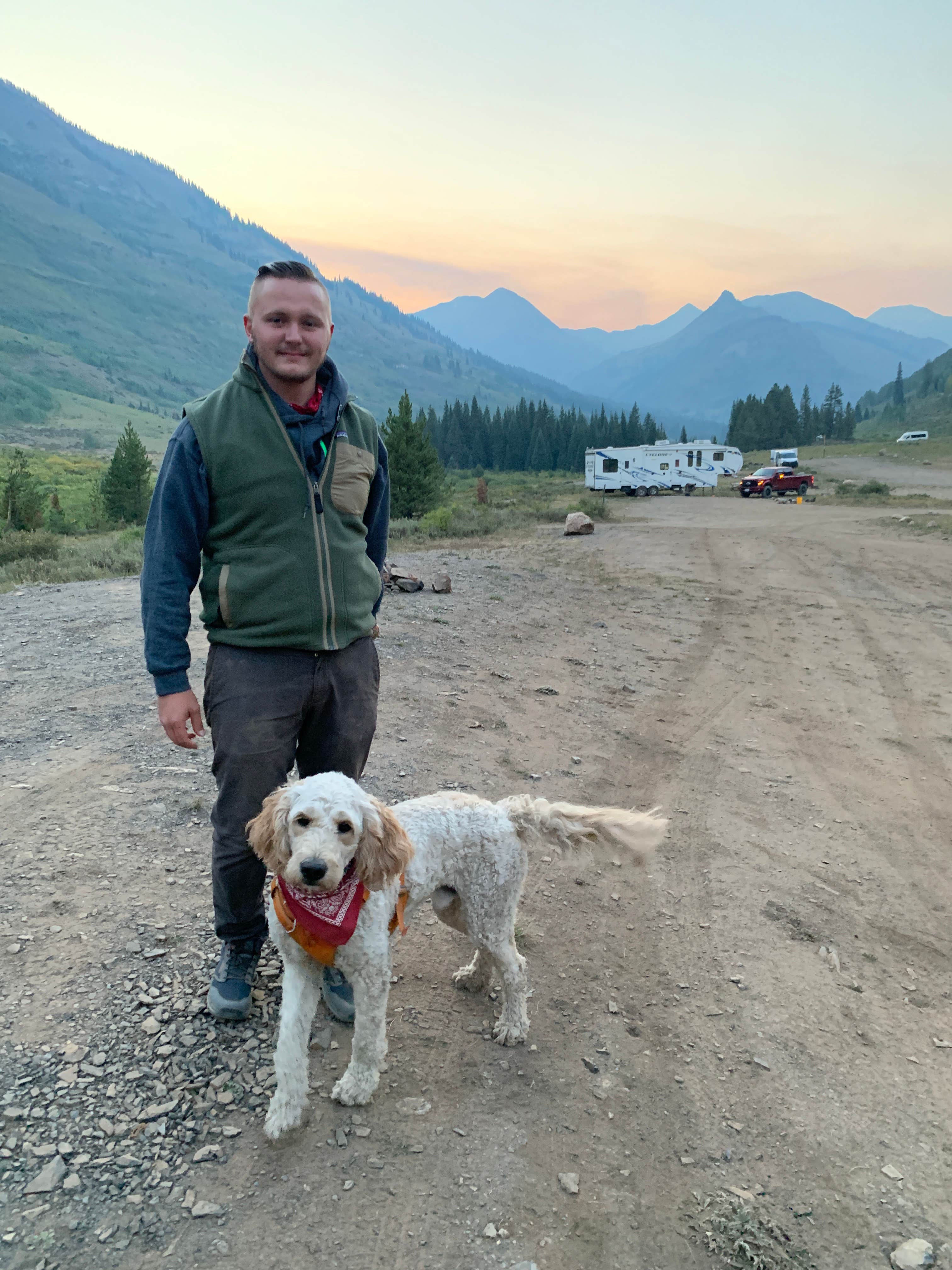 Riley F.'s photo of camping with pets at Slate River Road Designated Dispersed - DISPERSED NO LONGER ALLOWED near Curecanti National Recreation Area