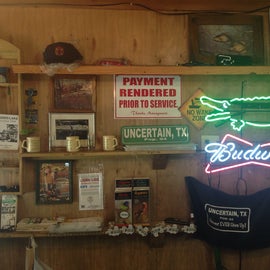 The Johnson Bait Shop is in the nearby town of Uncertain, Tx. One can rent a canoe, kayak or boat to explore the lake. 