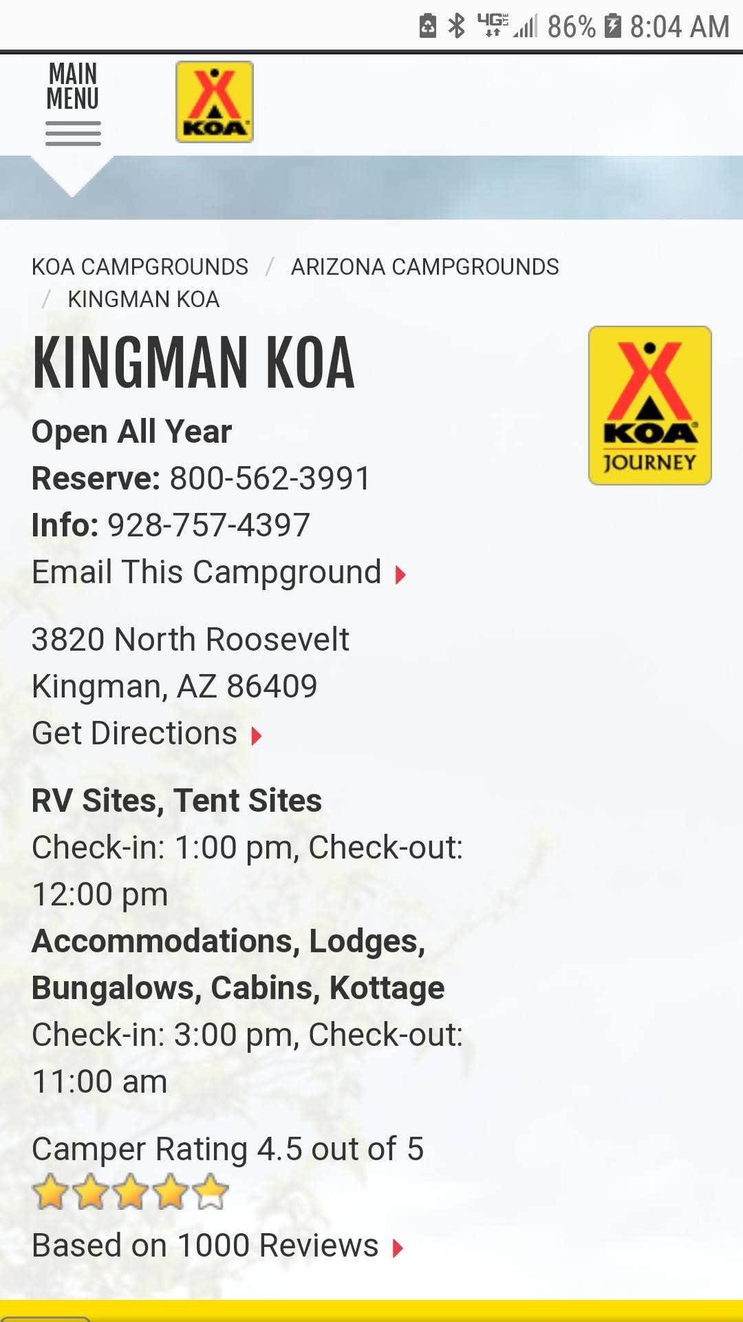 Camper submitted image from Kingman KOA - 5