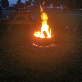 First night campfire