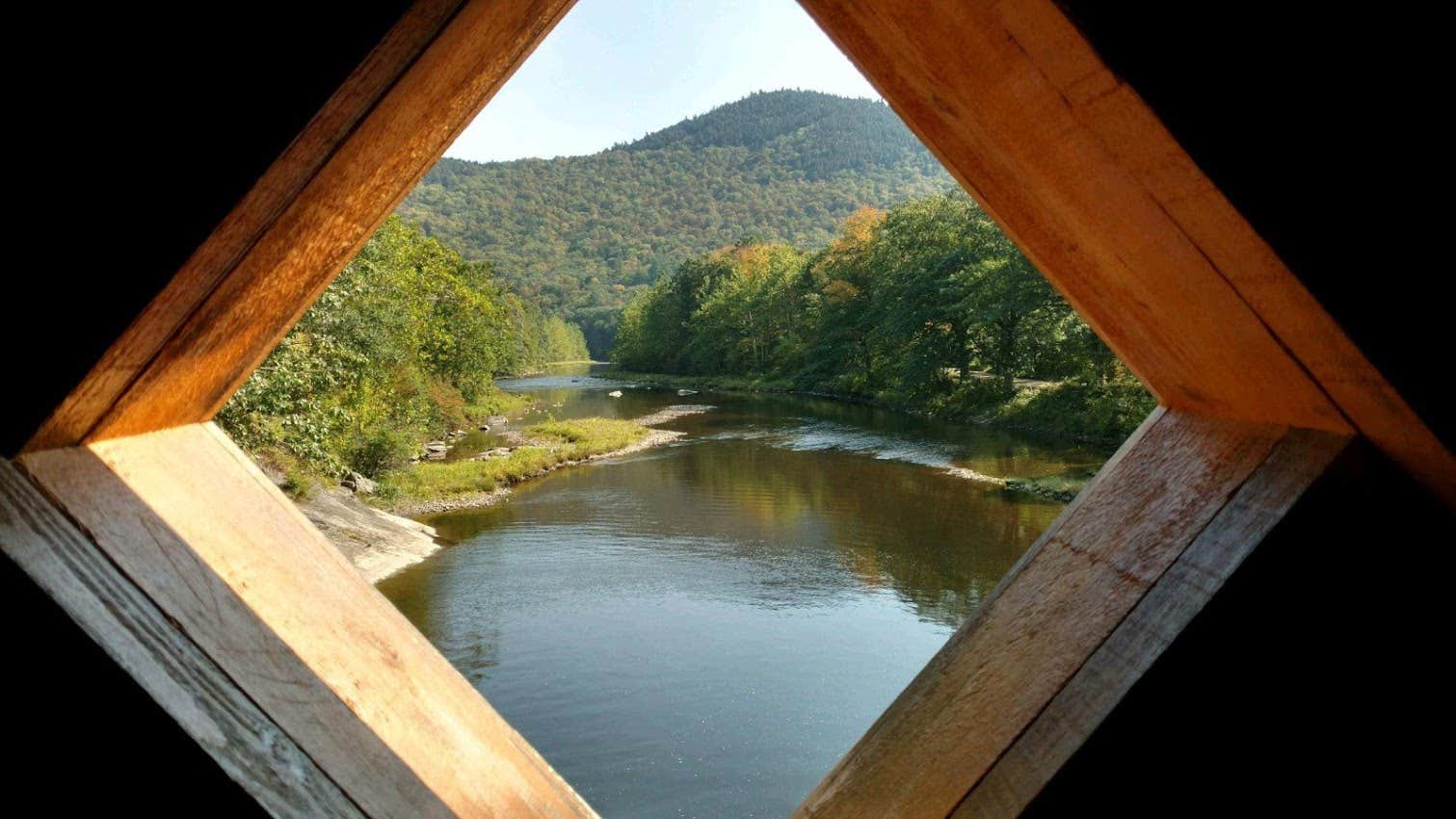 From the covered bridge just up river from the campground