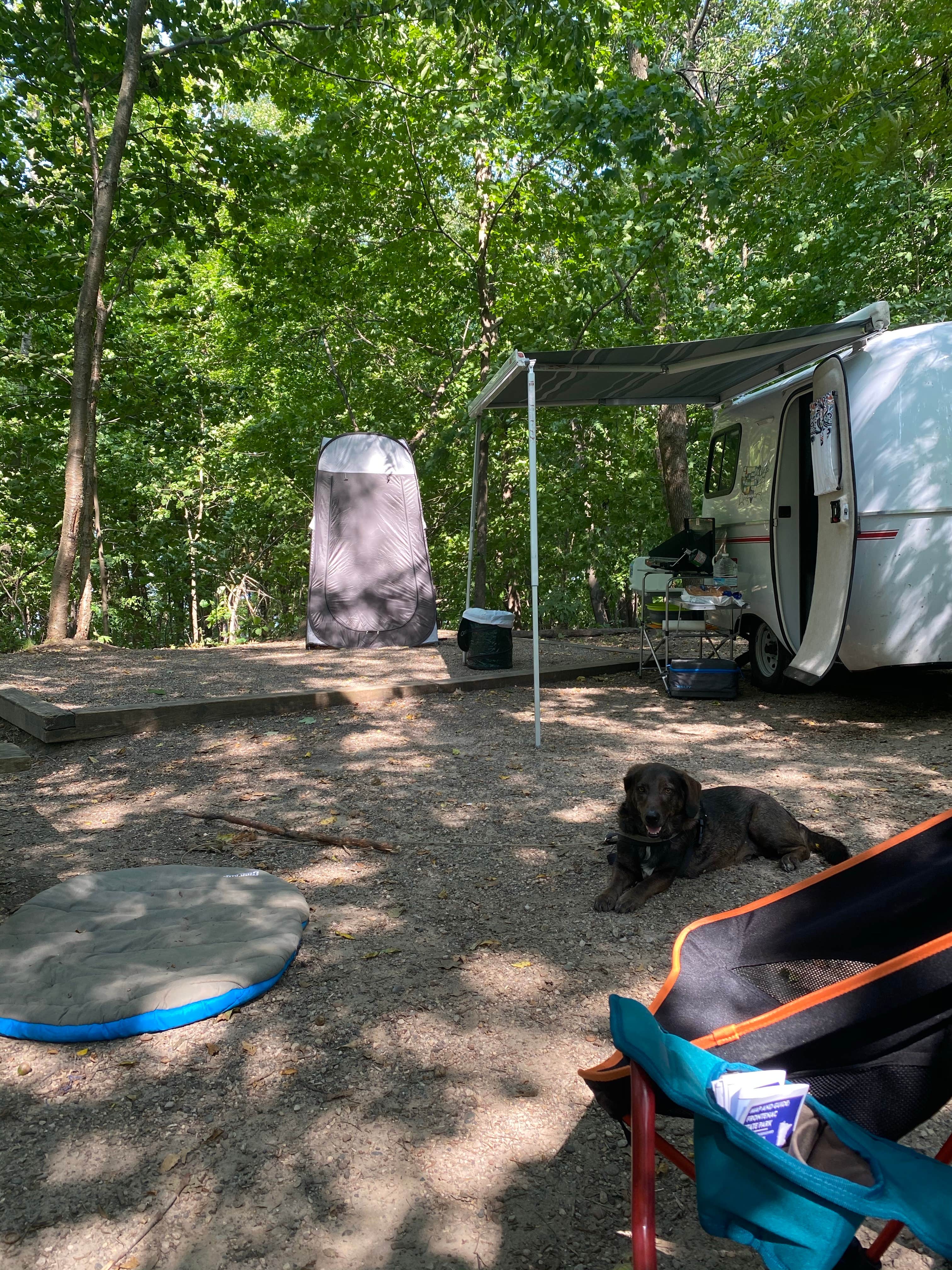 Roni J.'s photo of camping with pets at Frontenac State Park Campground near Red Wing, MN