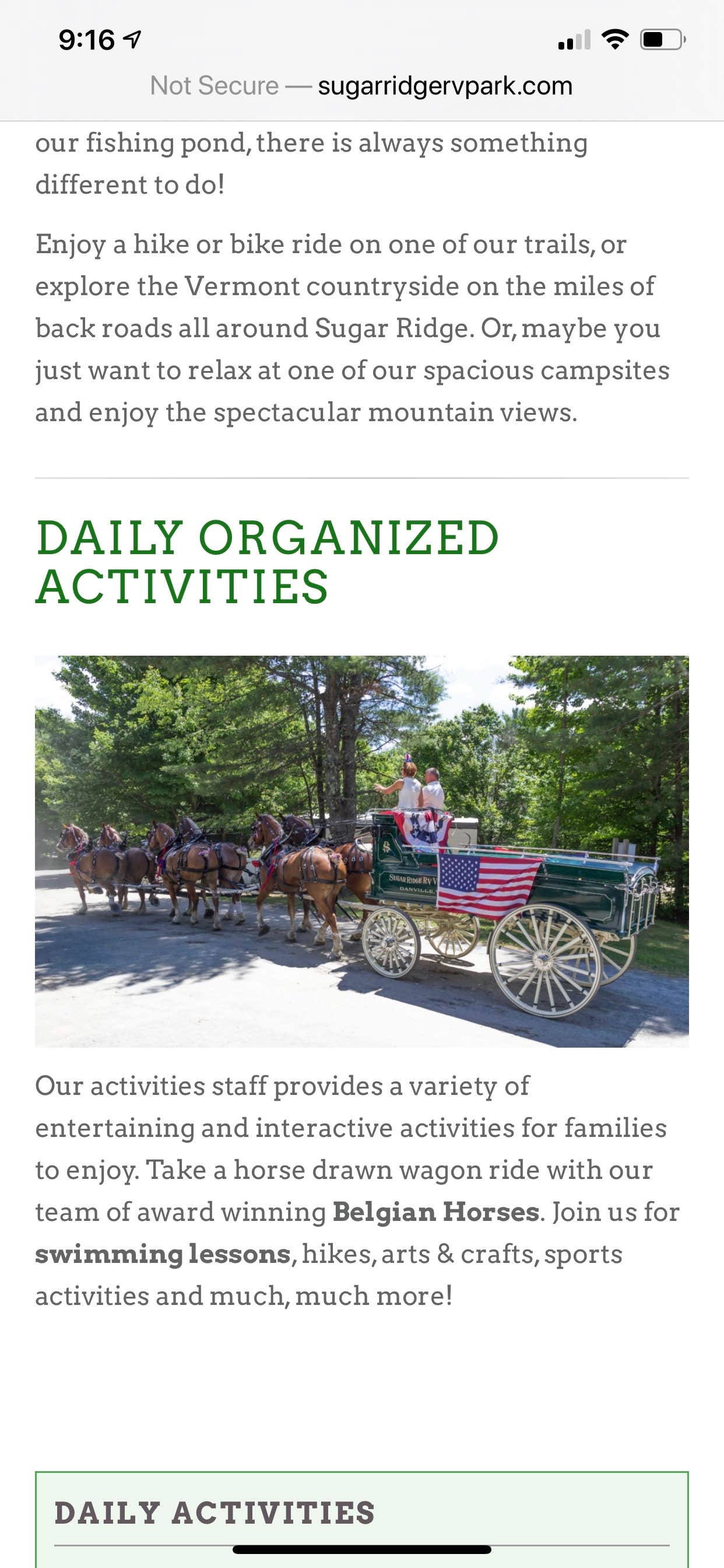 Camper-submitted photo at Sugar Ridge RV Village & Campground near Barre, VT