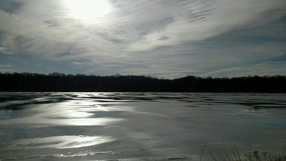 The lake frozen, it's absolutely stunning. 
