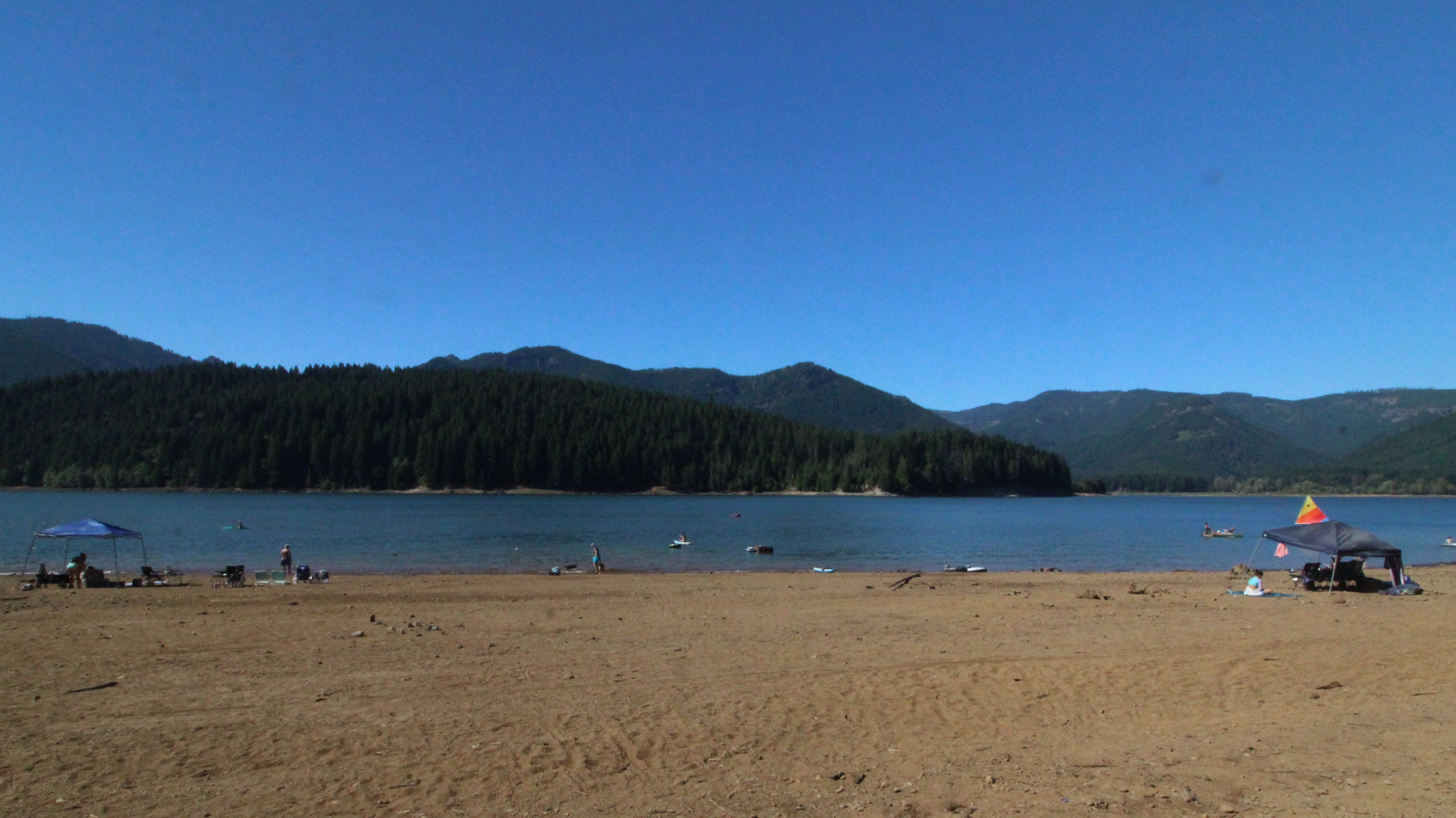 Beach is big, depending on the water level of the lake.  This is looking Northwest