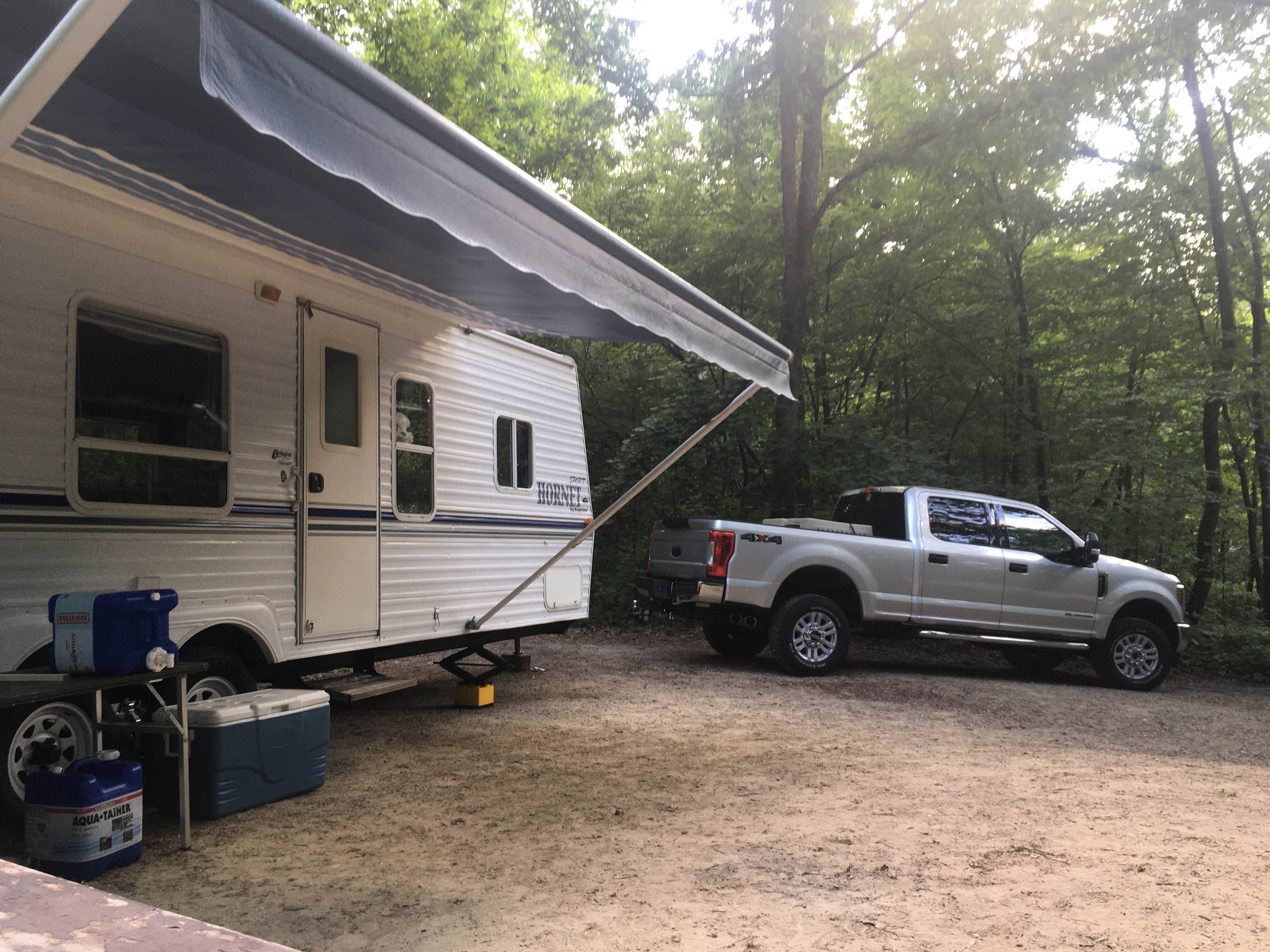Laura D.'s photo of rv camping at Twin Valley Campground — Governor Dodge State Park near Fennimore, WI