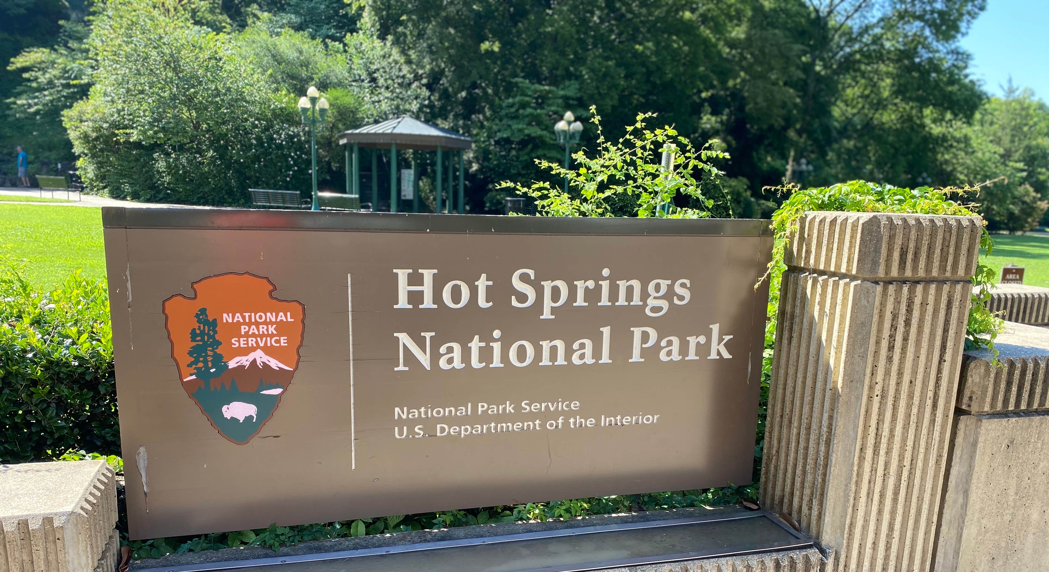 Gulpha Gorge Campground Main Hot Springs NP Sign in Hot Springs National Park