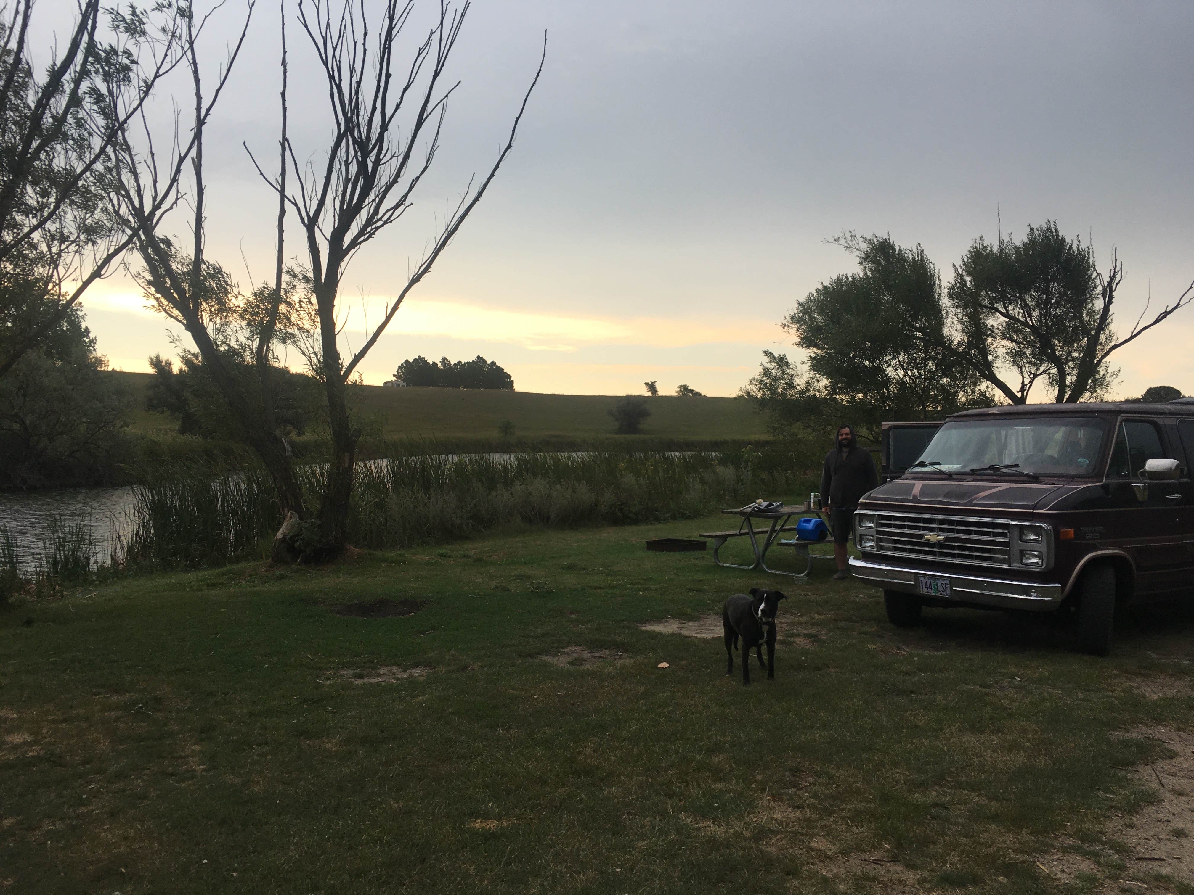 Carmen's photo of camping with pets at Sweet Briar Lake near Washburn, ND
