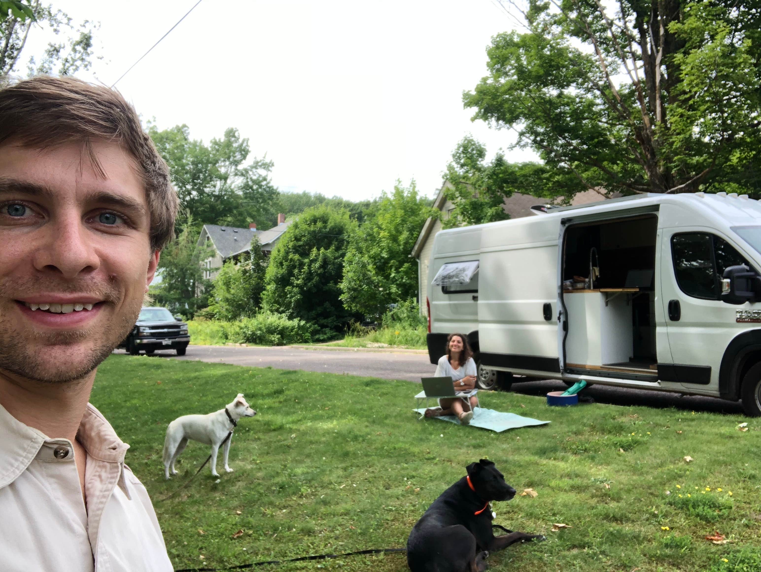 Sarah W.'s photo of camping with pets at Memorial Park Campground near Cornucopia, WI