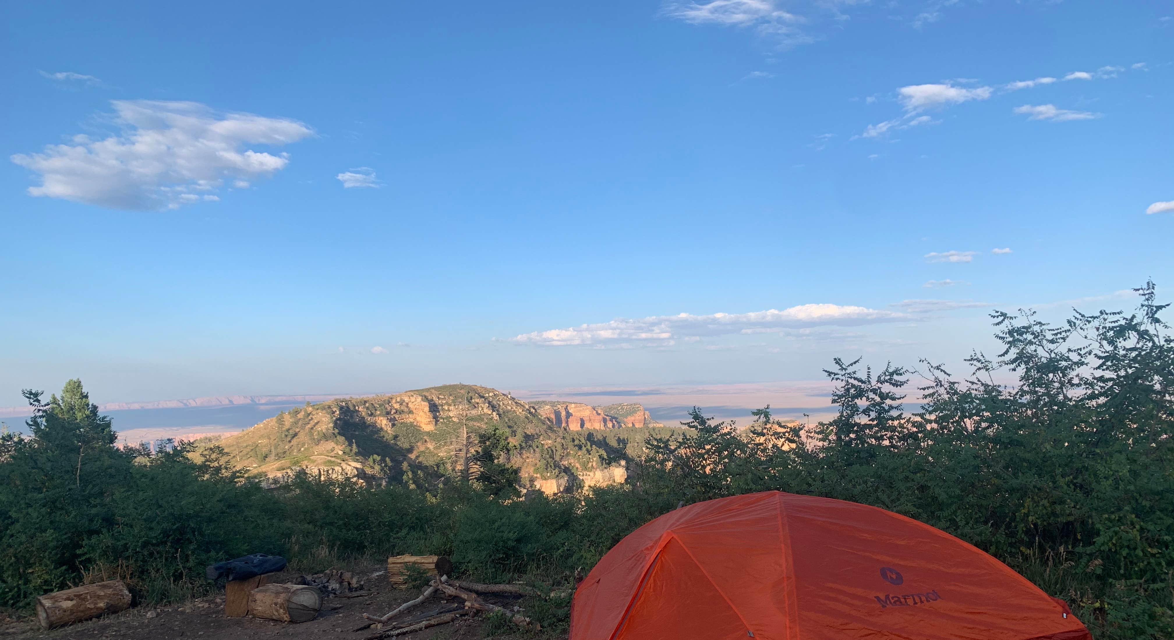 Saddle Mountain (Kaibab NF) Tent Site with Grand Canyon in background