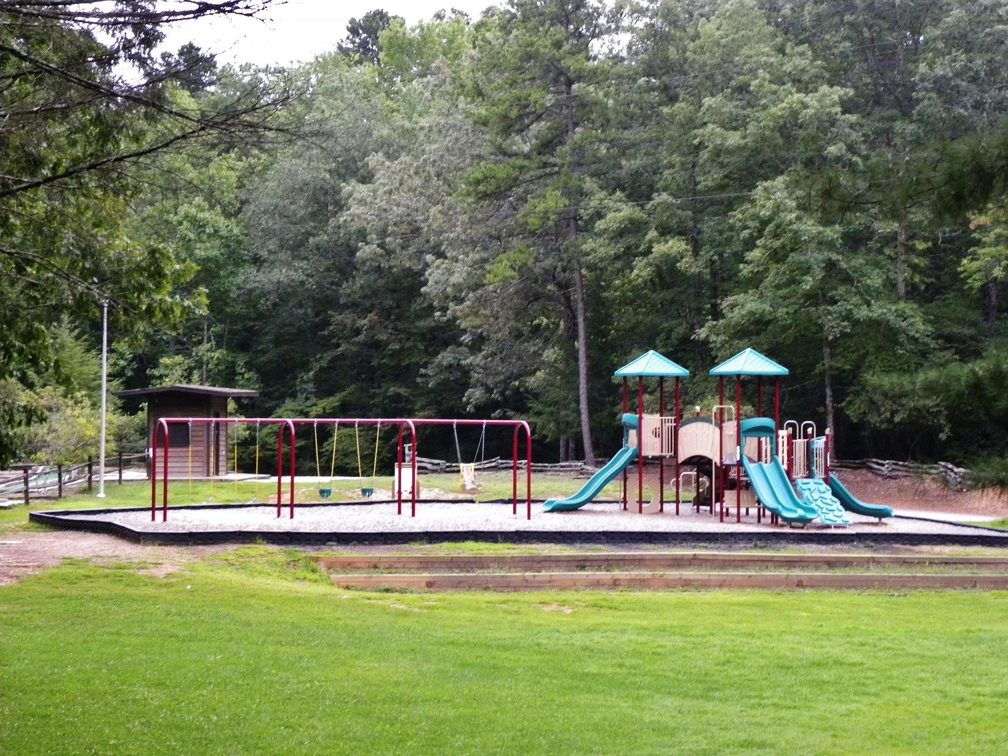 Campers are urged not to use the playground because of COVID-19.