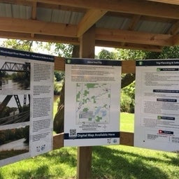 Info kiosk about area hsitory and the river trail