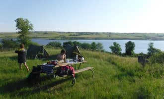 Camping near Eggerts Landing: Backcountry  Campsite, John Paul Hammerschmidt Lake, North Dakota