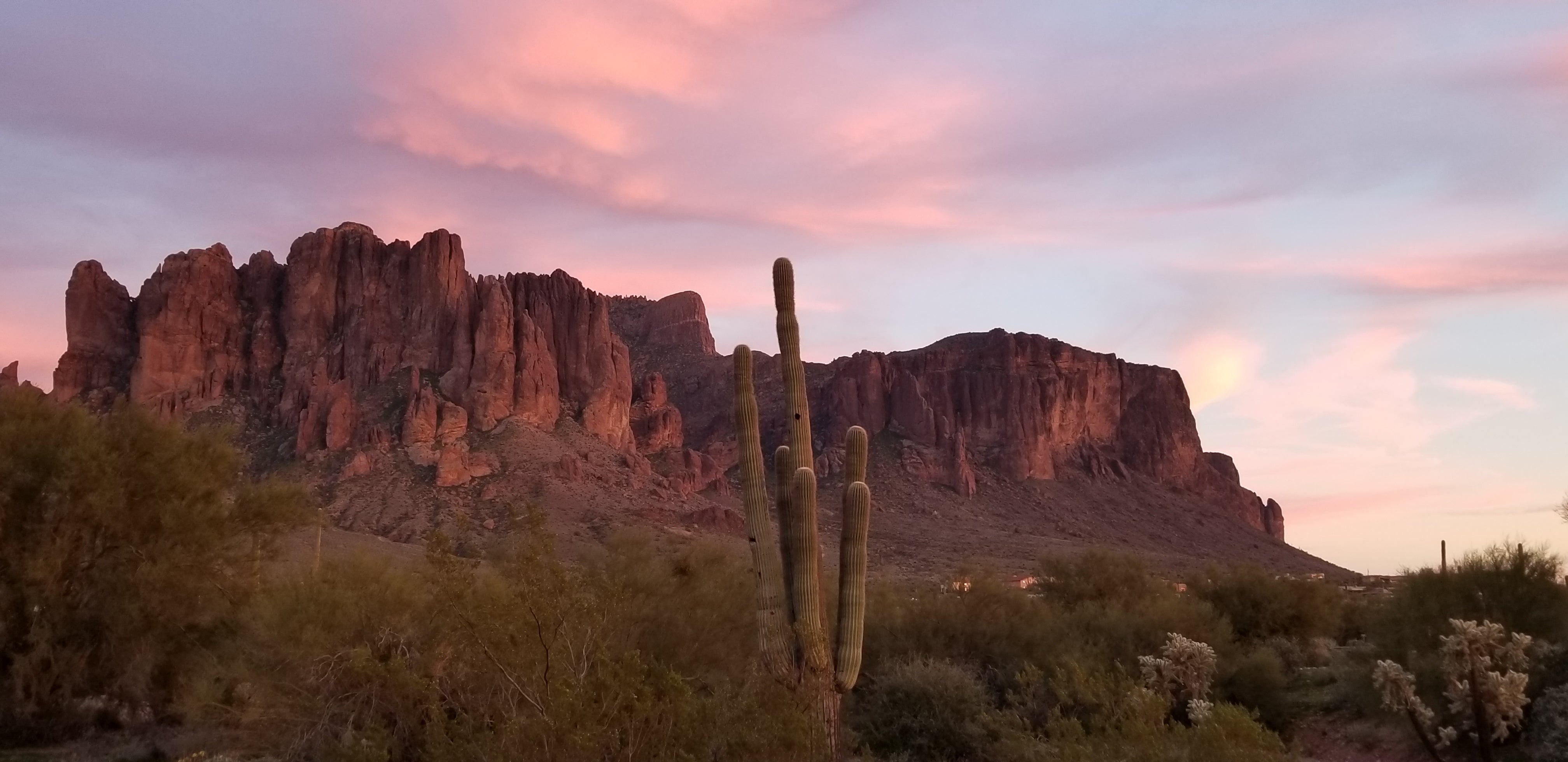 Superstition Mountains from camp site