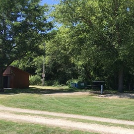 campground sites #1-3, with bathrooms on the left.