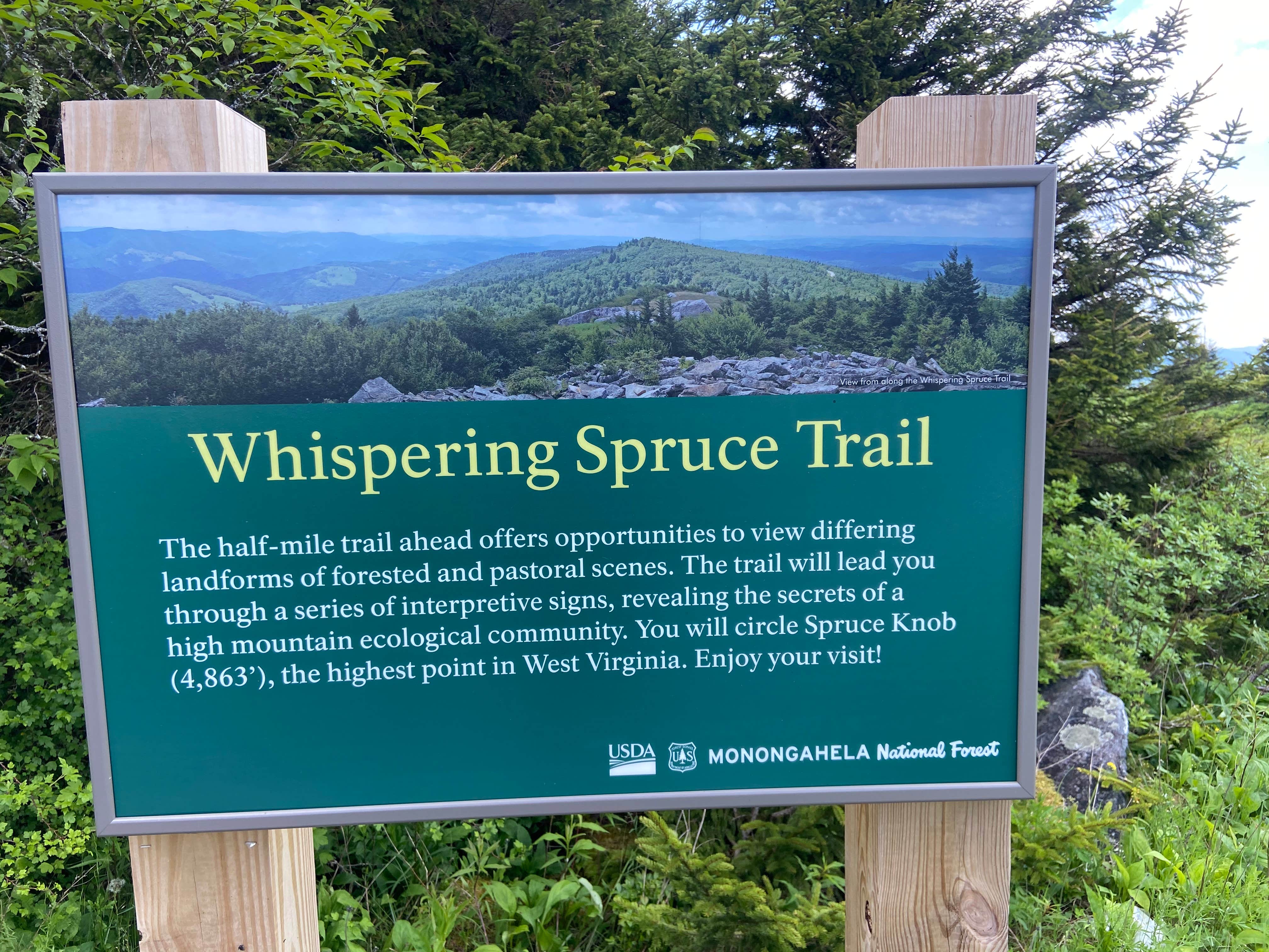 Nearby Spruce Knob, WV highest elevation