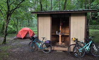 Dave V.'s photo of tent camping at Greenbrier River Trail Mile Post 28.5 Primitive Campsite near Scarbro, WV