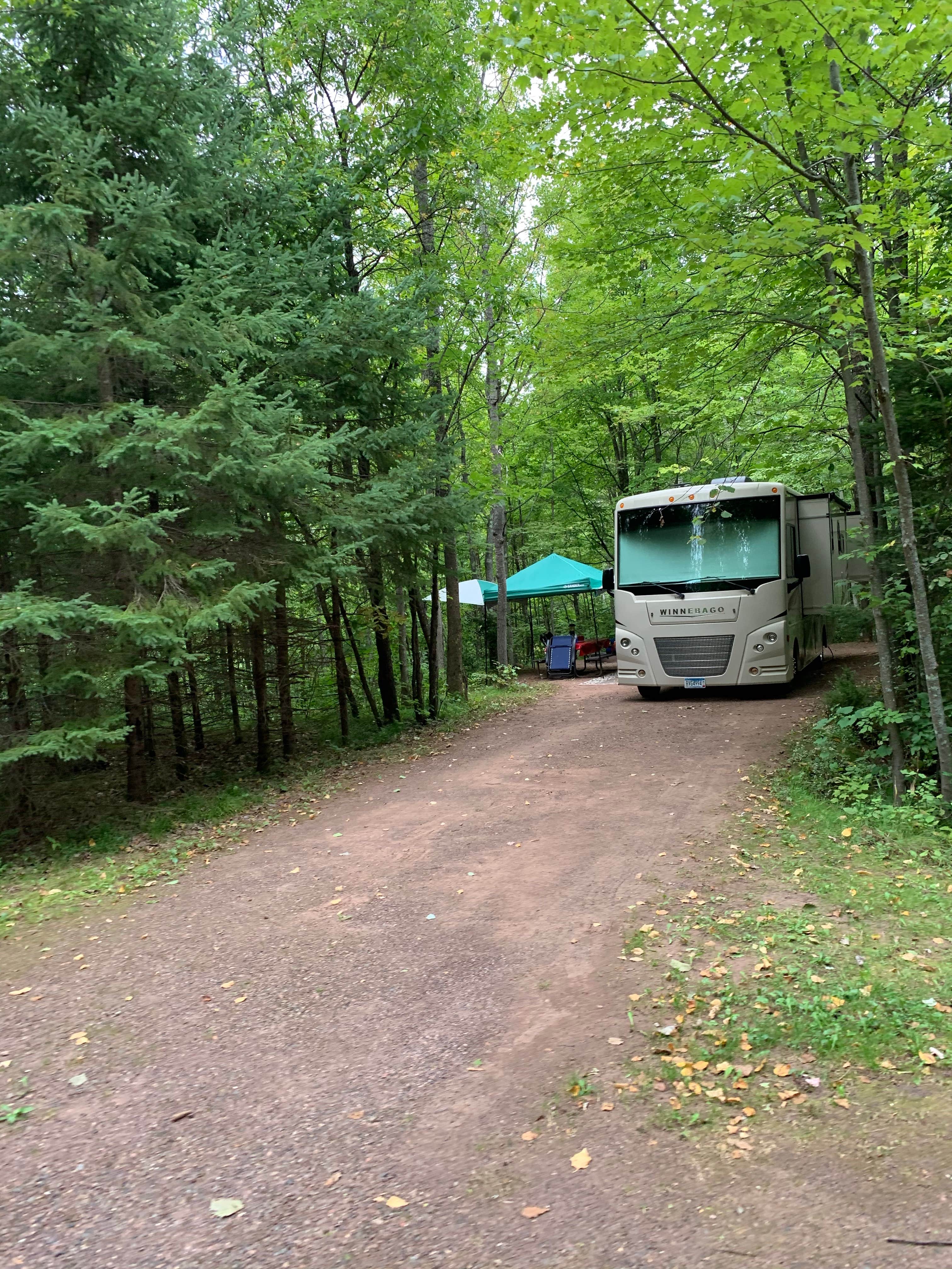 Laura B.'s photo of rv camping at Copper Falls State Park Campground near Cable, WI