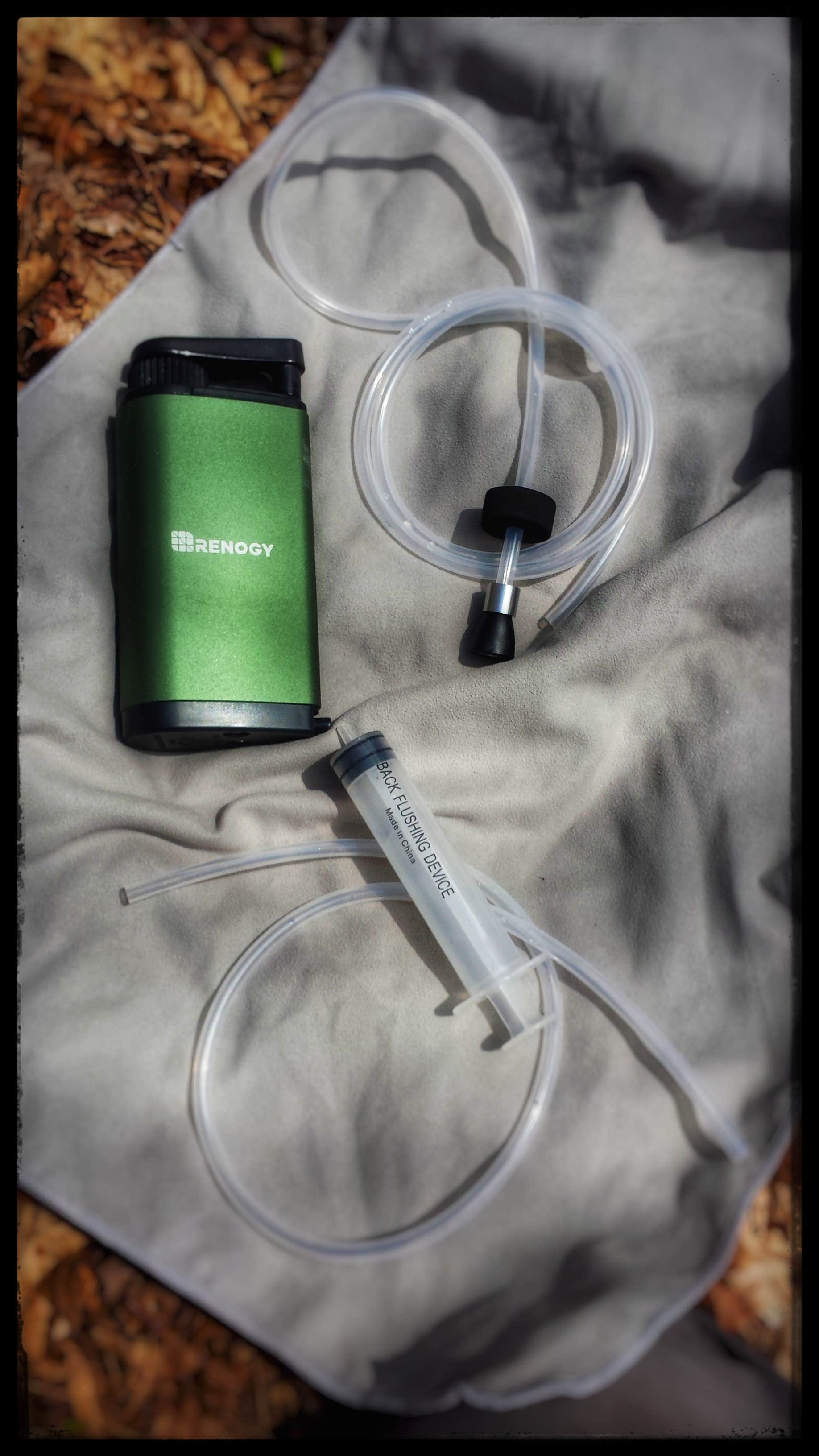 Renogy filter, backflush device and tubes