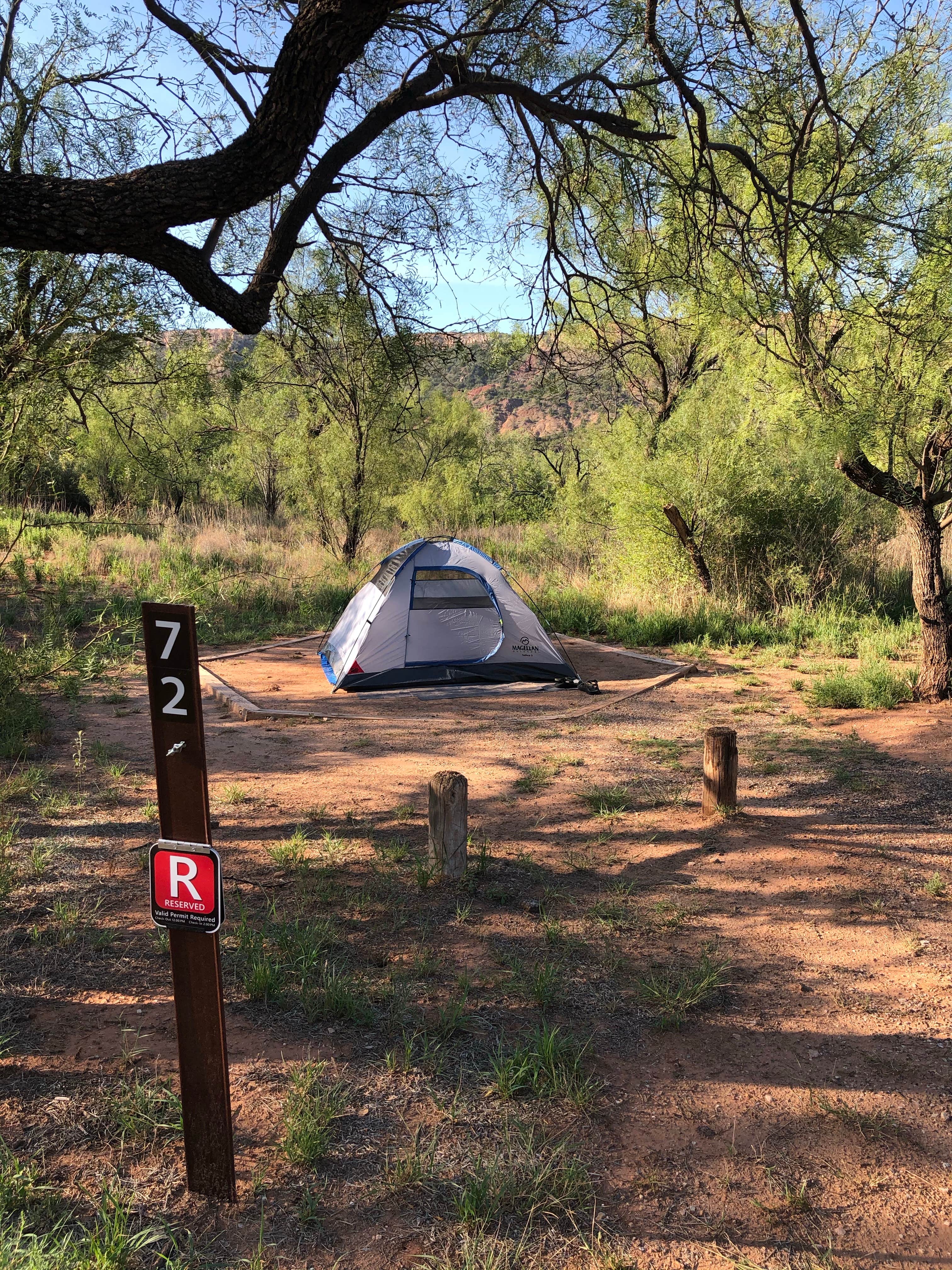 Christina's photo of tent camping at Fortress Cliff Primitive — Palo Duro Canyon State Park near McClellan Creek National Grassland