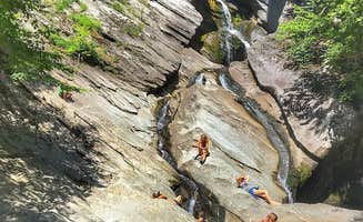 Tara S.'s photo of camping with pets at Jamaica State Park Campground near Ludlow, VT