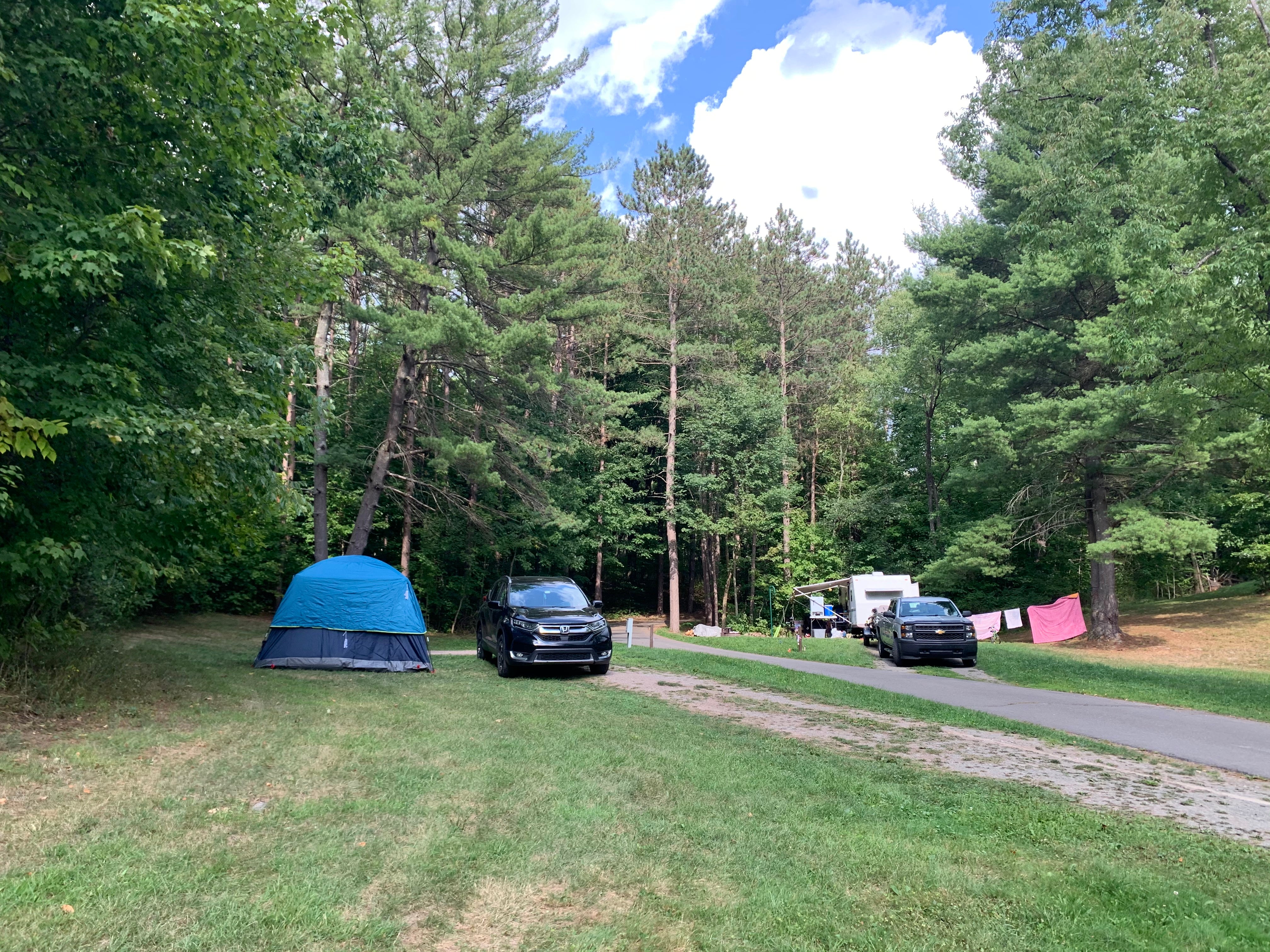 Our campsite is on the left, the next camper is on the right.