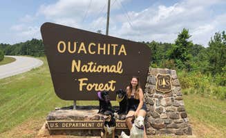 Cara T.'s photo of camping with pets at COE Lake Ouachita Joplin Campground near Ouachita National Forest