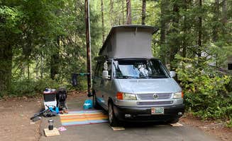Blaine B.'s photo of rv camping at Belknap Hot Springs Lodge and Gardens near Willamette National Forest