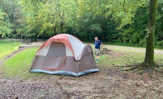 Carrie W.'s photo of tent camping at Spring Creek Primitive Campground — Mousetail Landing State Park near Savannah, TN