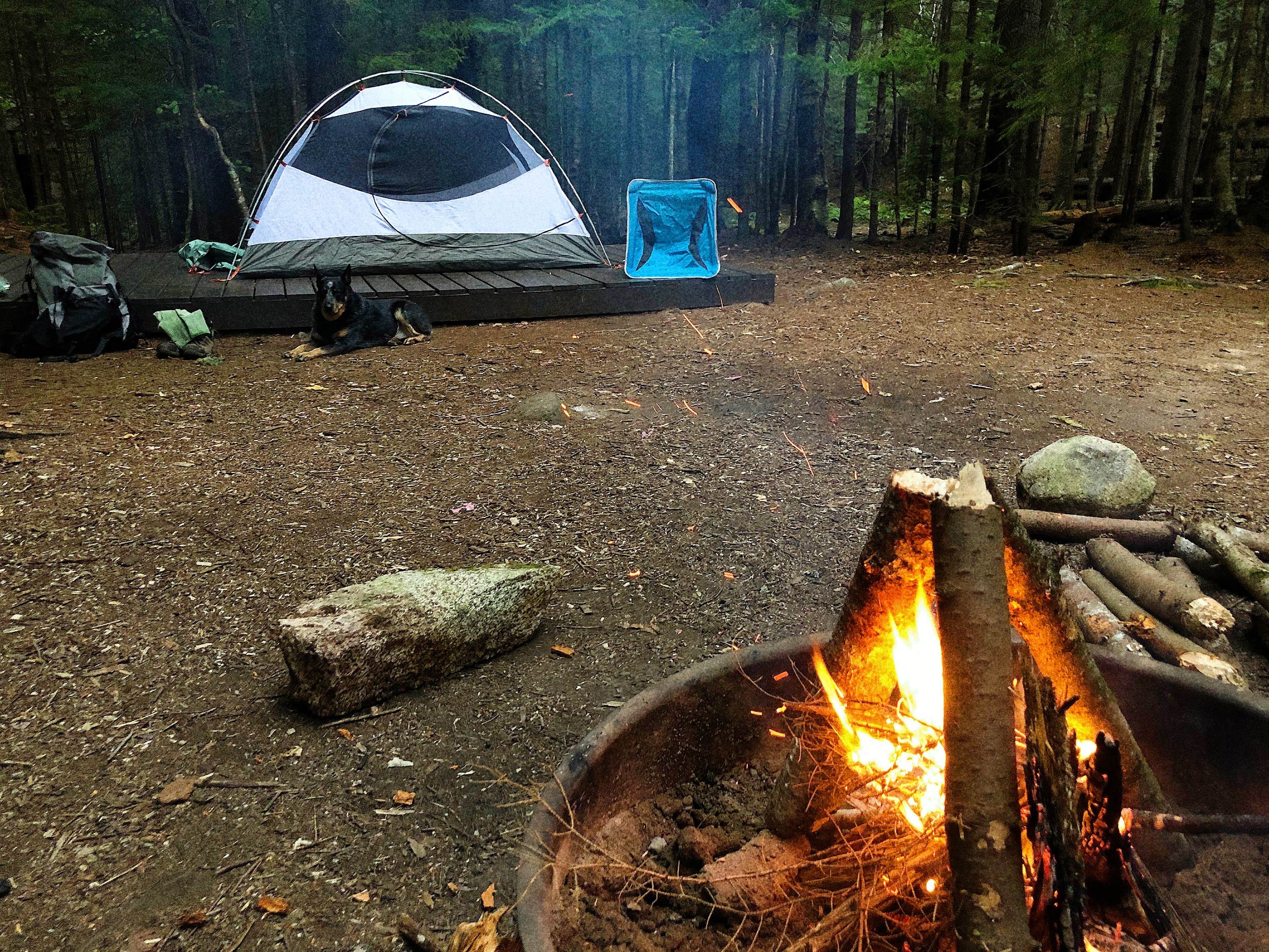 Hunter P.'s photo of tent camping at Sawyer Pond near West Newfield, ME