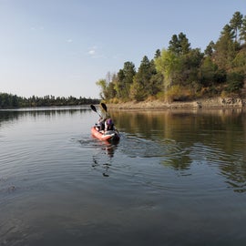 Kayaking on the lake from the south boat ramp