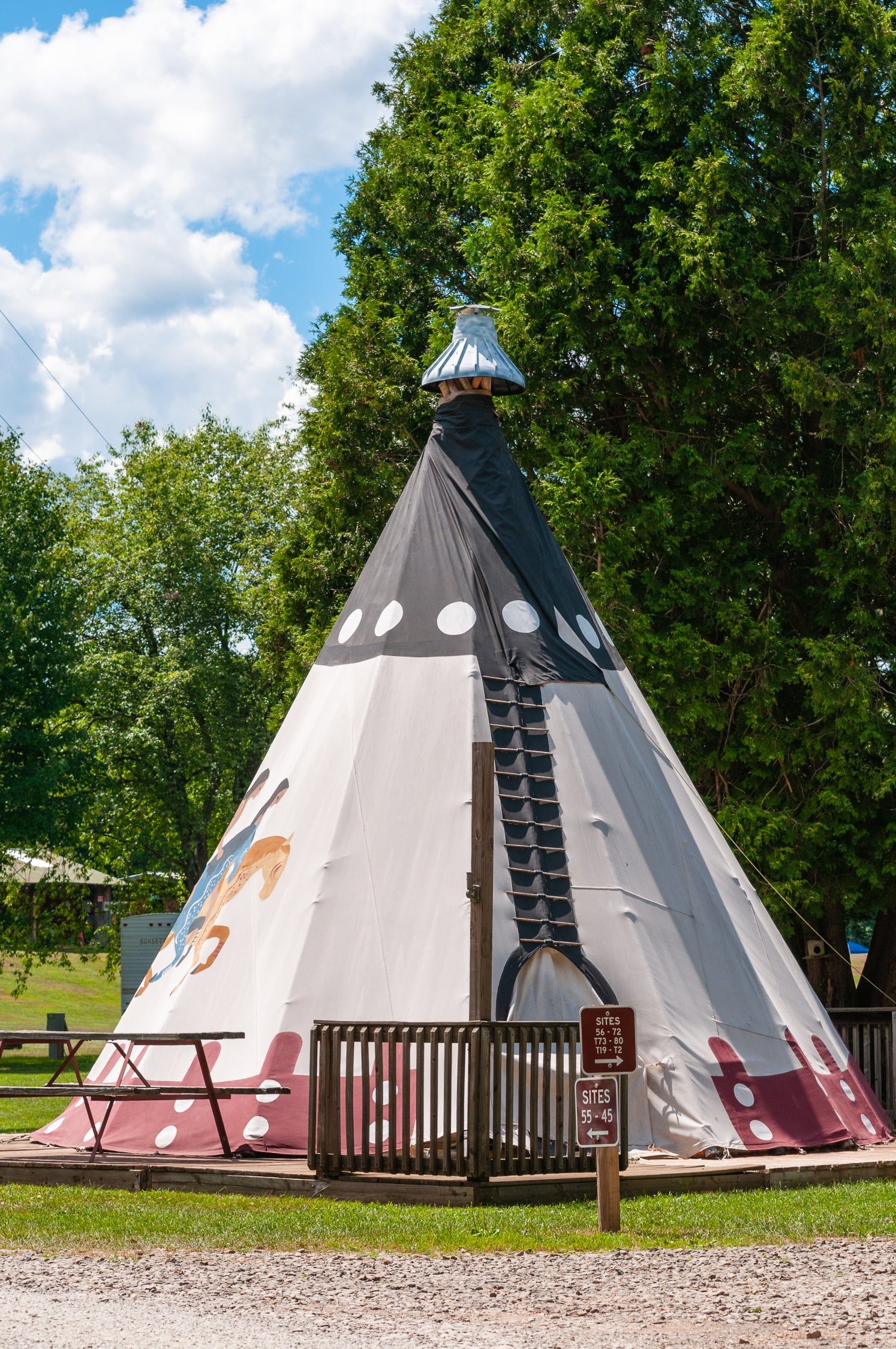 Can even rent a teepee at the park.