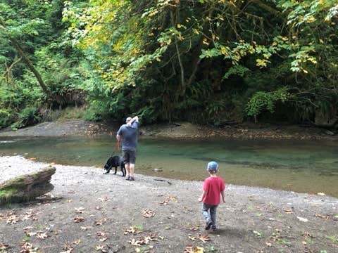 Caitlin's photo of camping with pets at Lyre River Campground near Port Angeles, WA