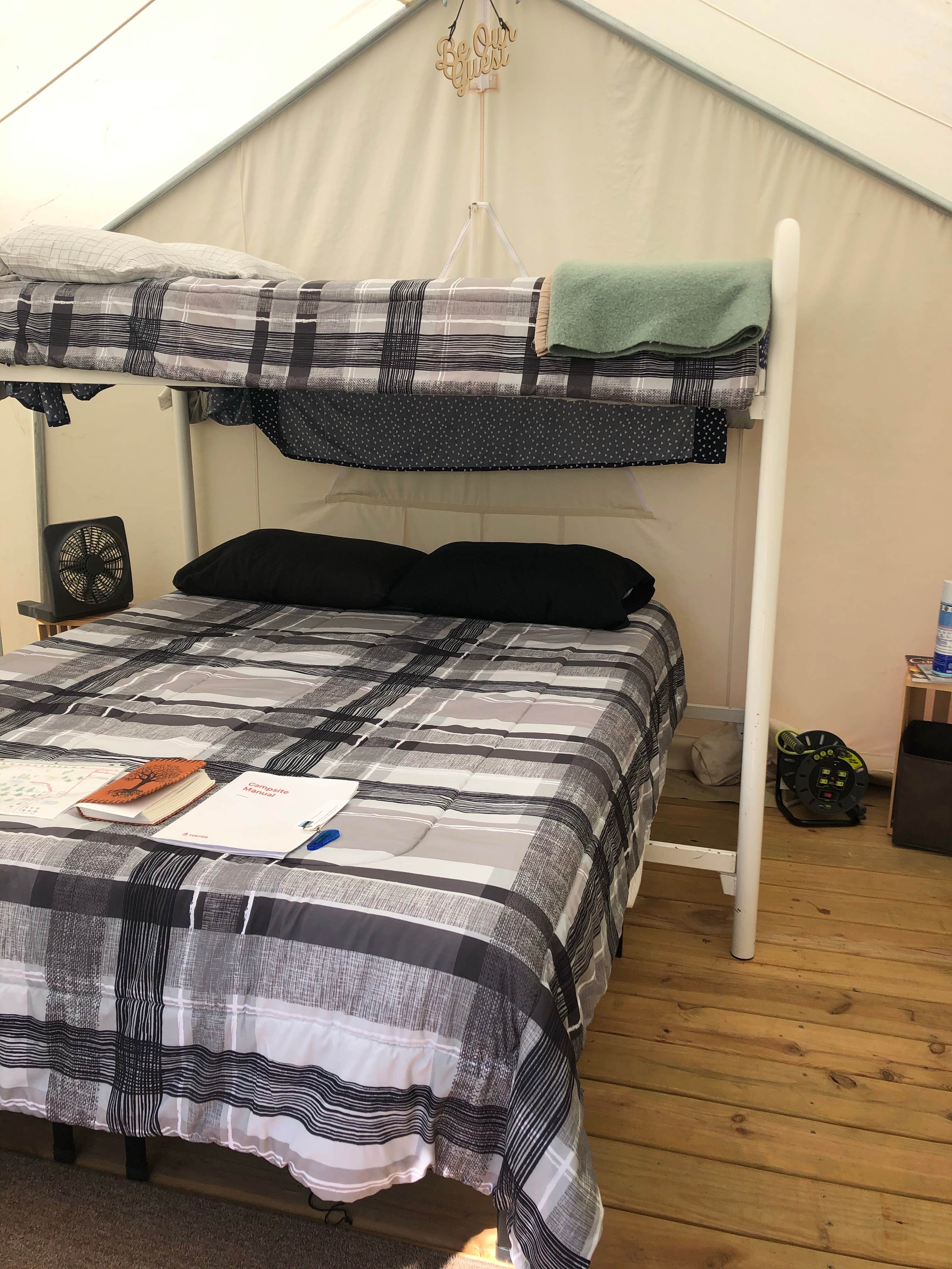 Shelly B.'s photo of glamping accommodations at Pine Meadows near Lake, MI