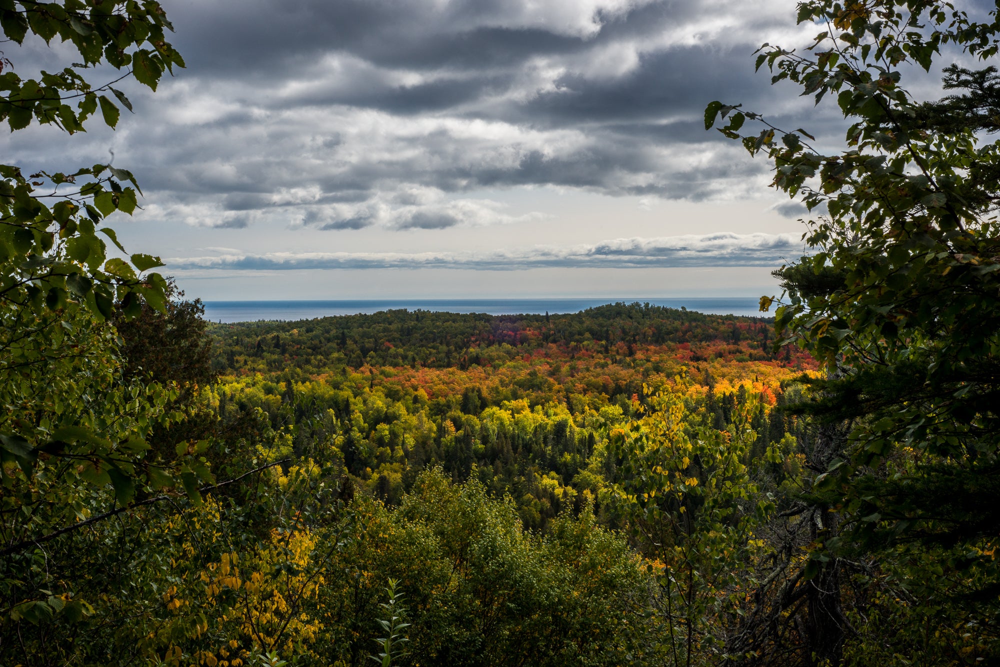 Overlook on the Cedar Ridge Trail, Lake Superior in the background