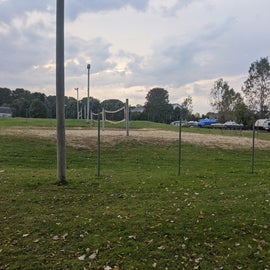 Four sand volleyball courts.
