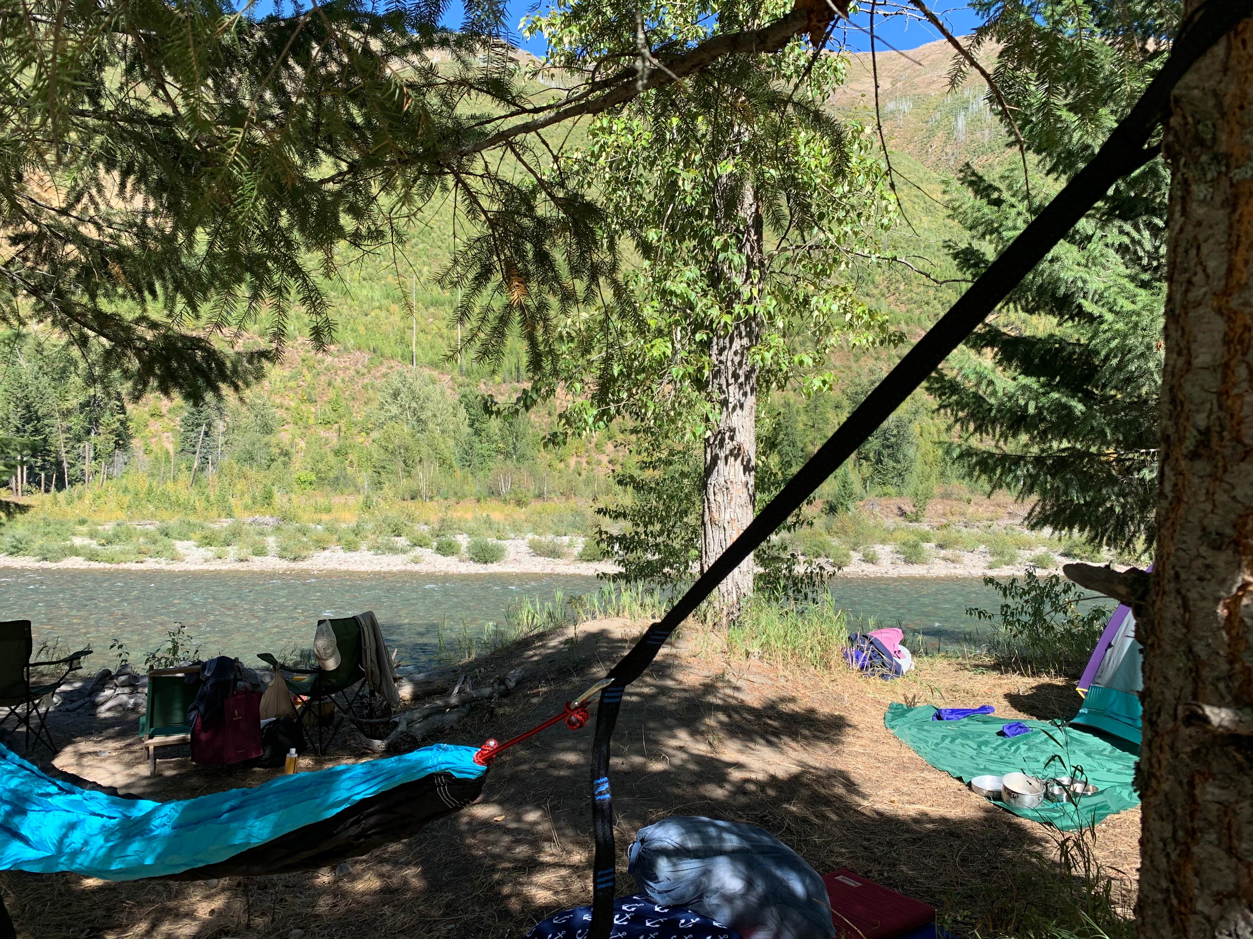 Camper-submitted photo at North fork Flathead River dispersed camping in Montana