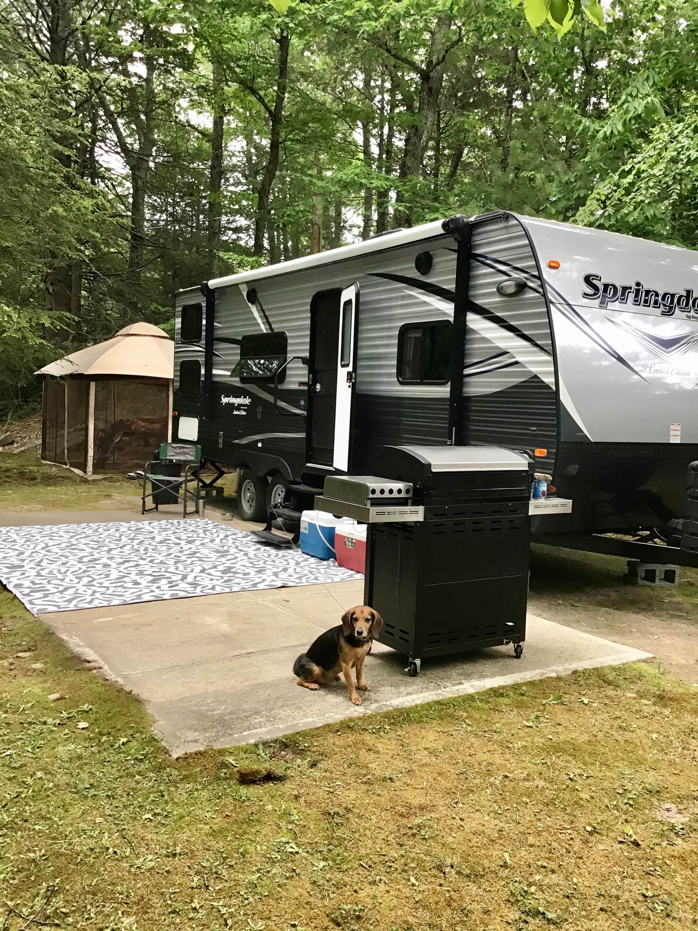 John D.'s photo of camping with pets at Bowdish Lake Camping Area near Westville Lake