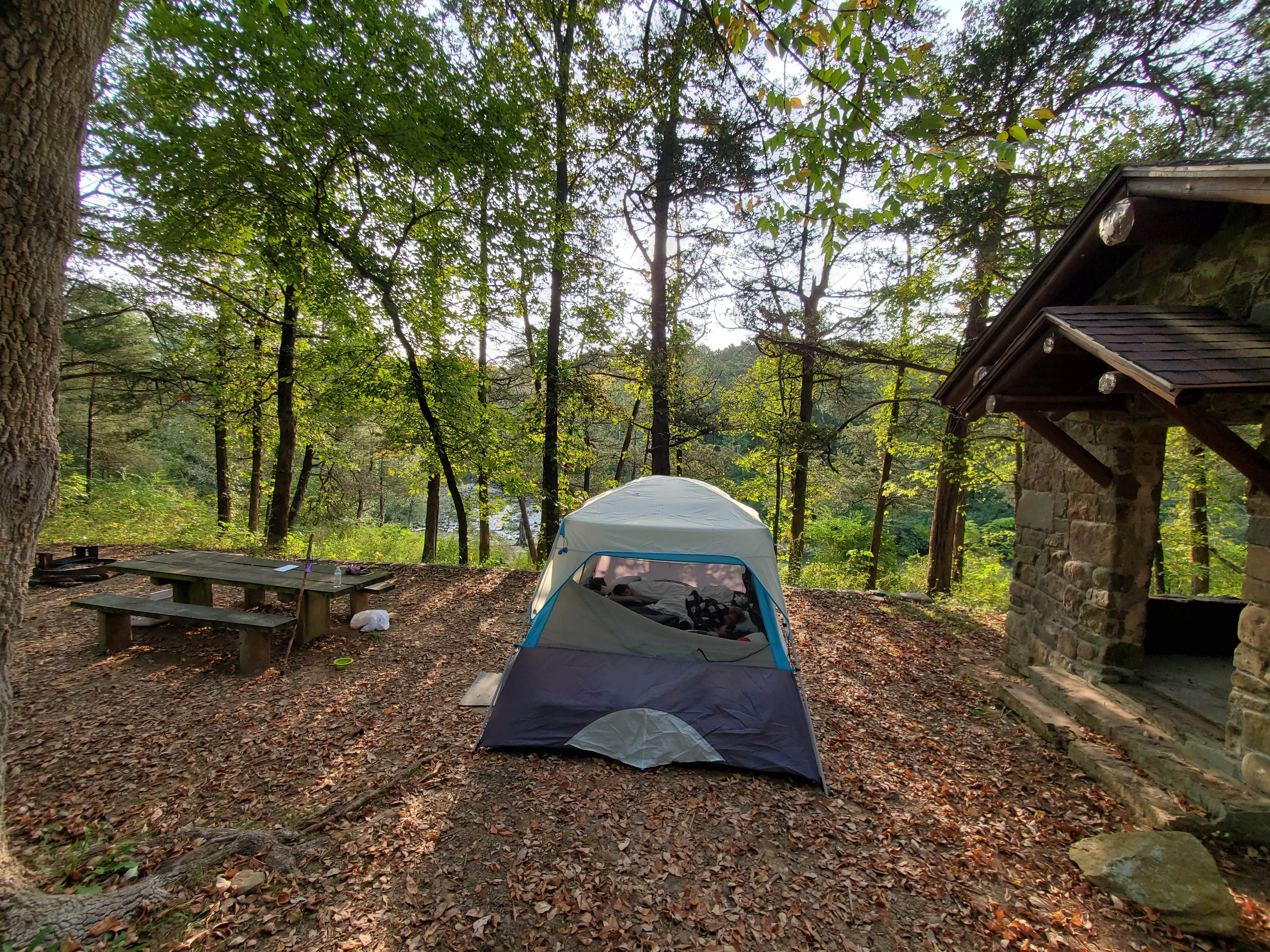 Amy W.'s photo of tent camping at Bayou Bluff Point of Interest (POI) near Leslie, AR